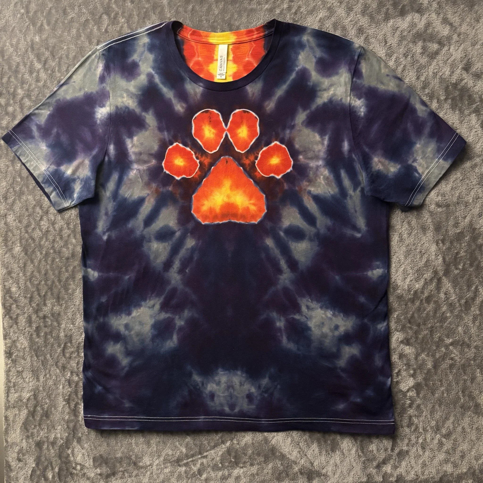 Volcanic Paw with Lava Flow Spine T-Shirt - Adult XL