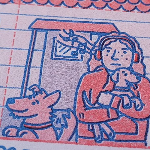 Riso-Printed New Years Card