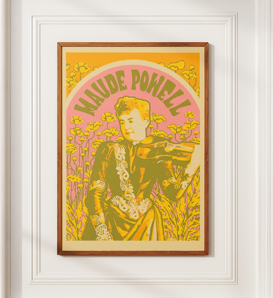 Maude Powell poster in frame