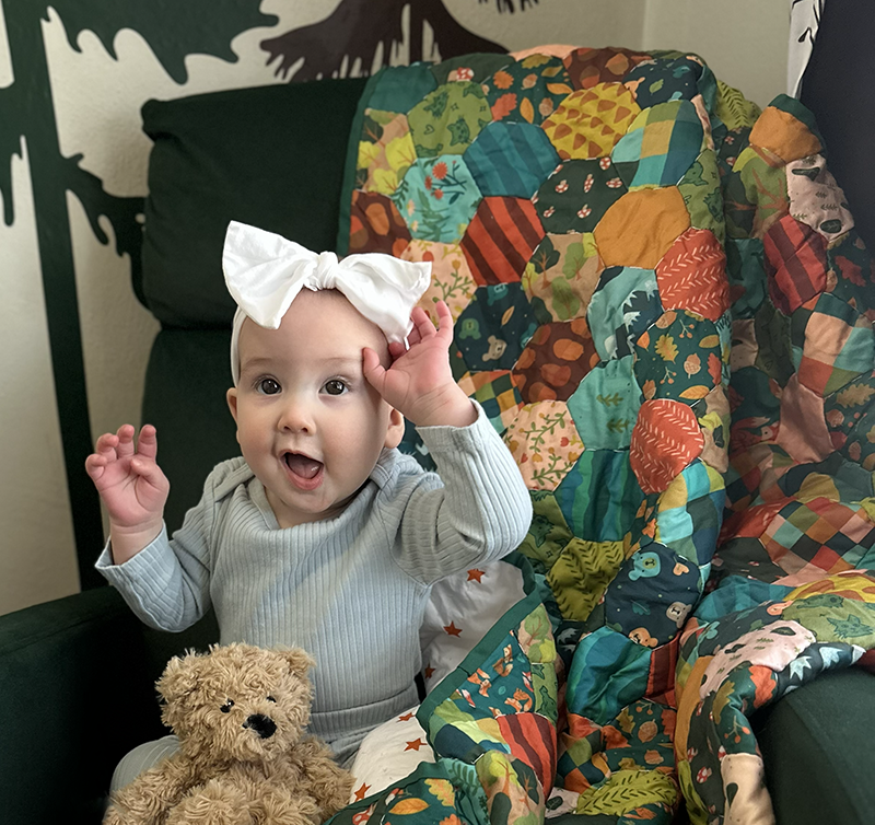 Baby Sedona with her quilt