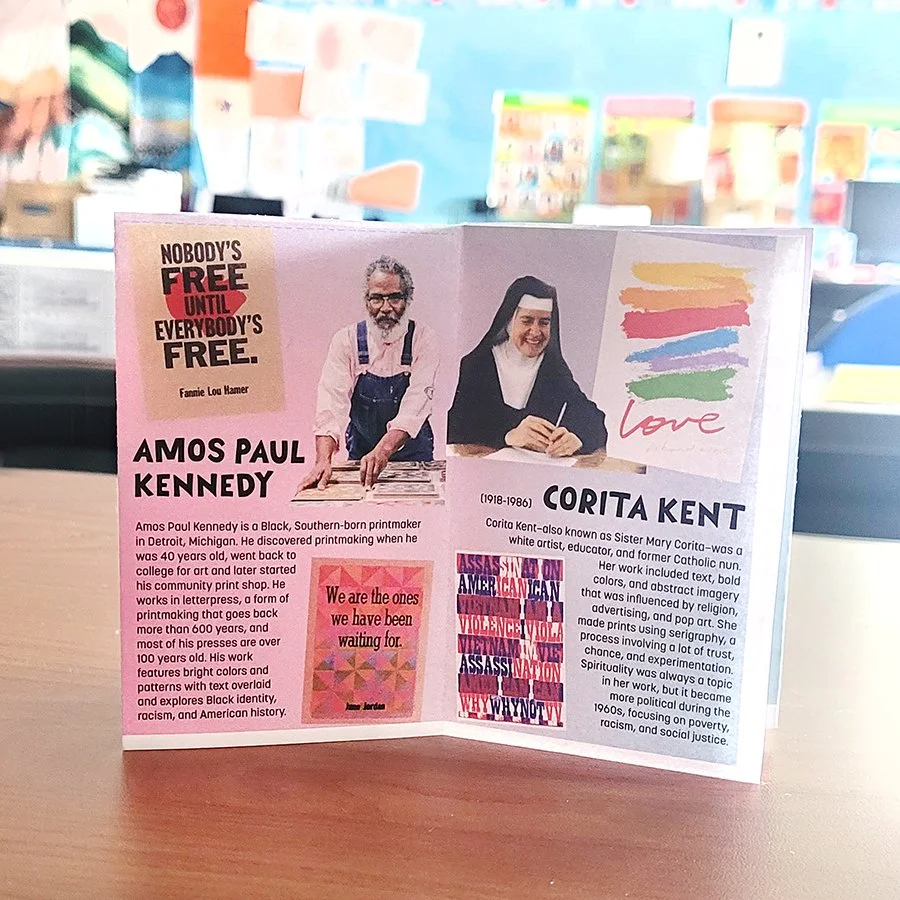Protest Art Zine - Pages on Amos Paul Kennedy and Corita Kent