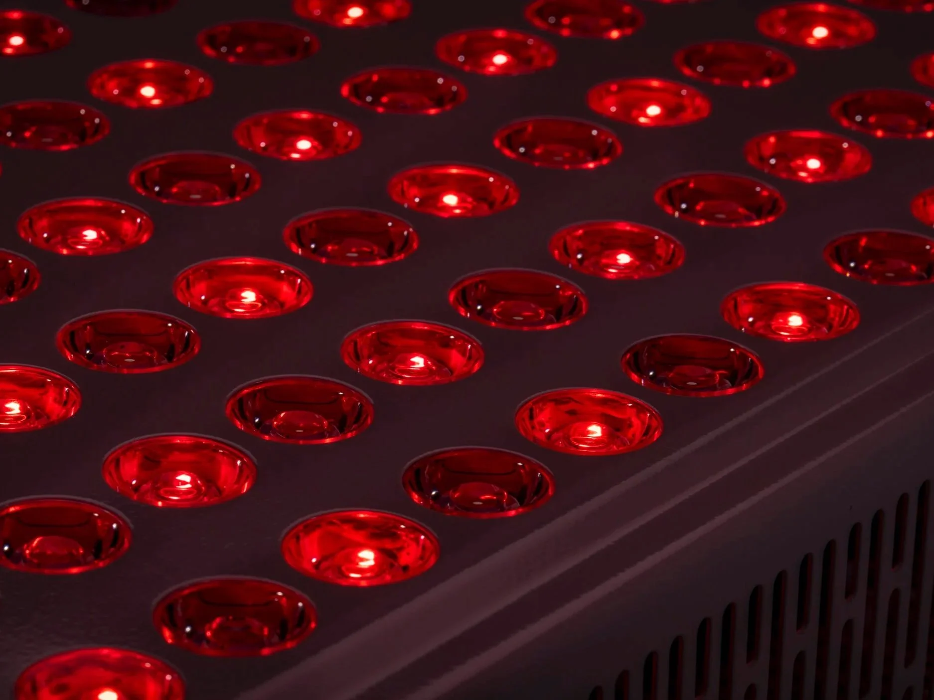 Red light therapy LED panel emitting red and near infrared light for cellular energy and mitochondrial health