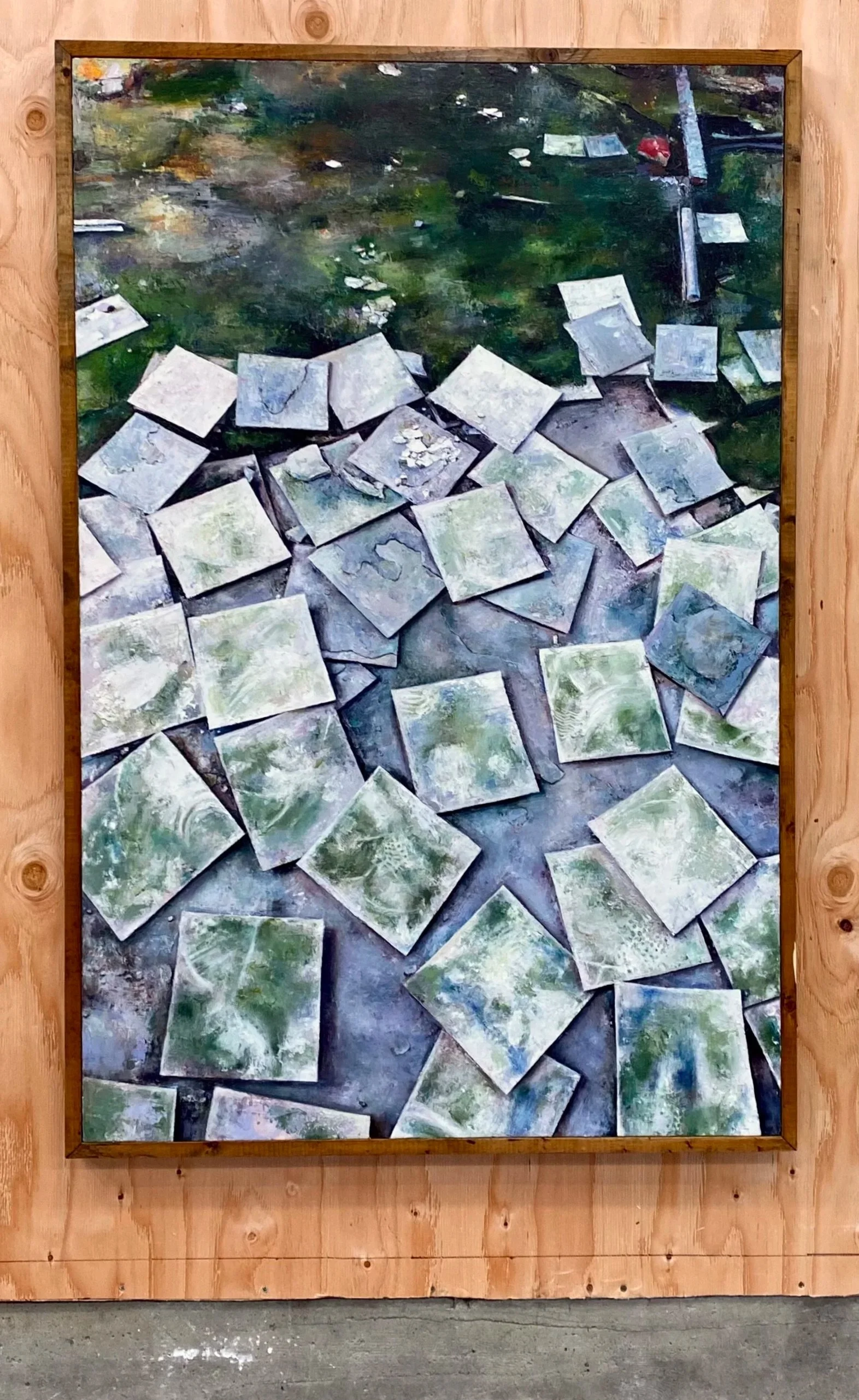 "Tile Tracks", Oil on linen, 37" x 52", 2017
