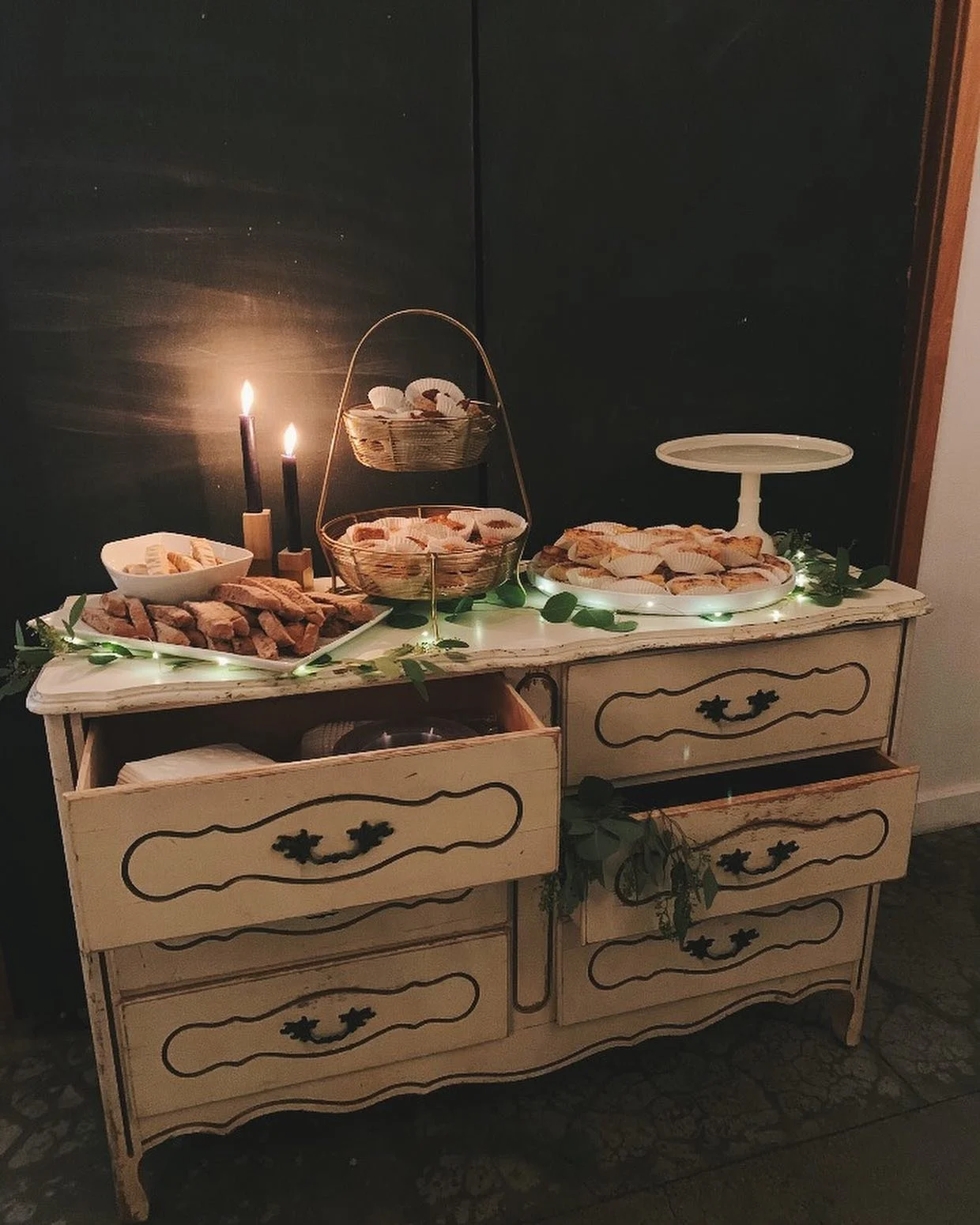 DAY &amp; NIGHT
⠀
Here is one of the pieces available for rent at The Workshop! Which version do you prefer: The Coffee Cart or The Dessert Tray?! #events  #Event #eventspace #partyrental #partydecor #sandiegoevents #sandiegobridalshower #sandiegoblo