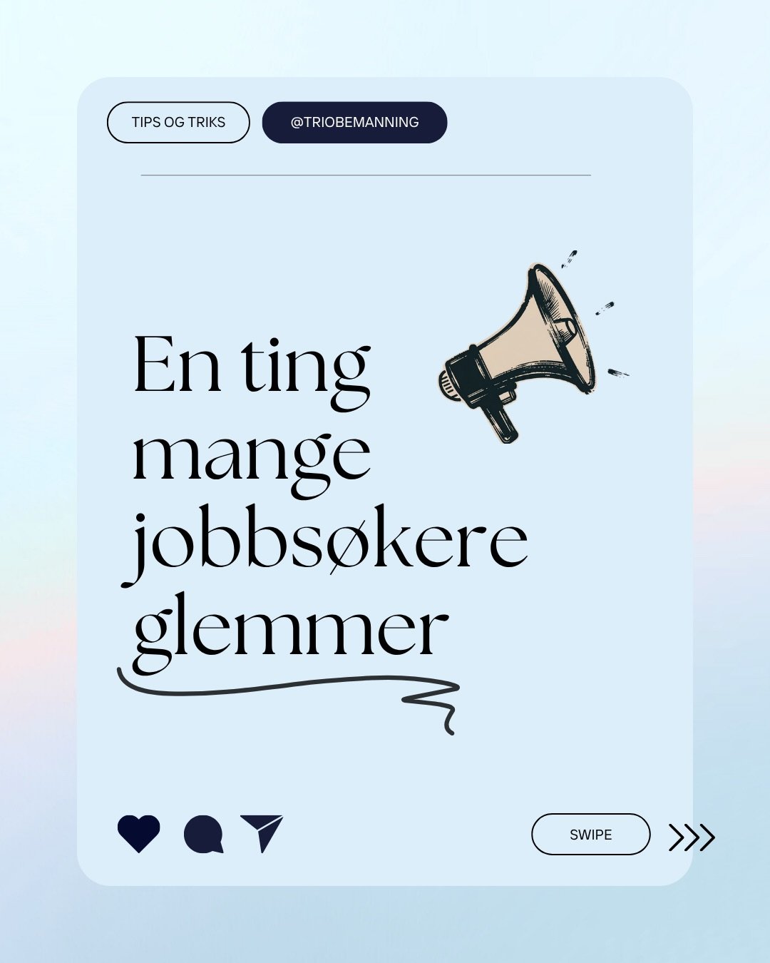 Et lite perspektivskifte kan endre alt⚡️

Lagre innlegget til neste gang du skal p&aring; intervju eller skal skrive en s&oslash;knad!