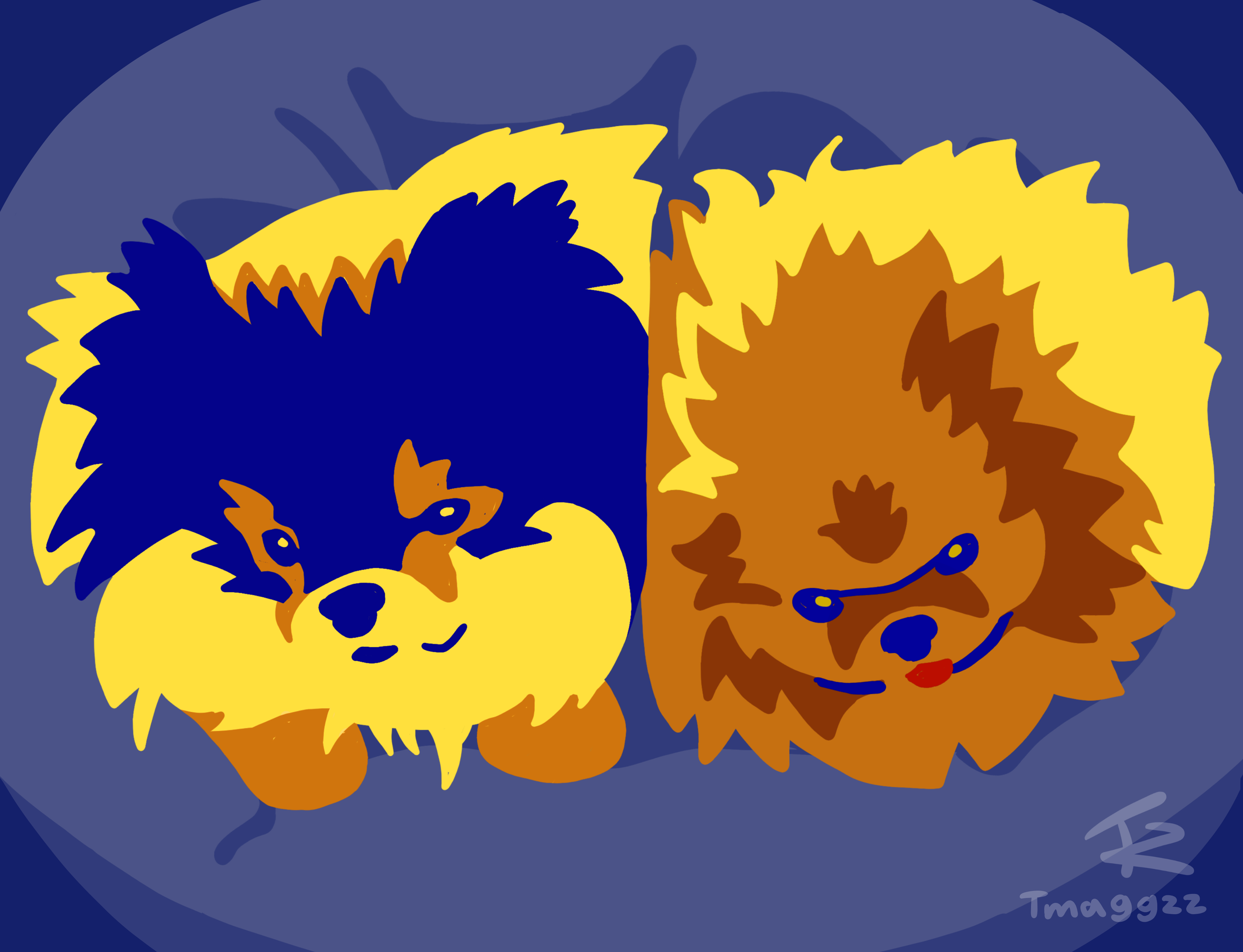 Pups, 11/2025 Pet portrait commission. Click the picture for more.