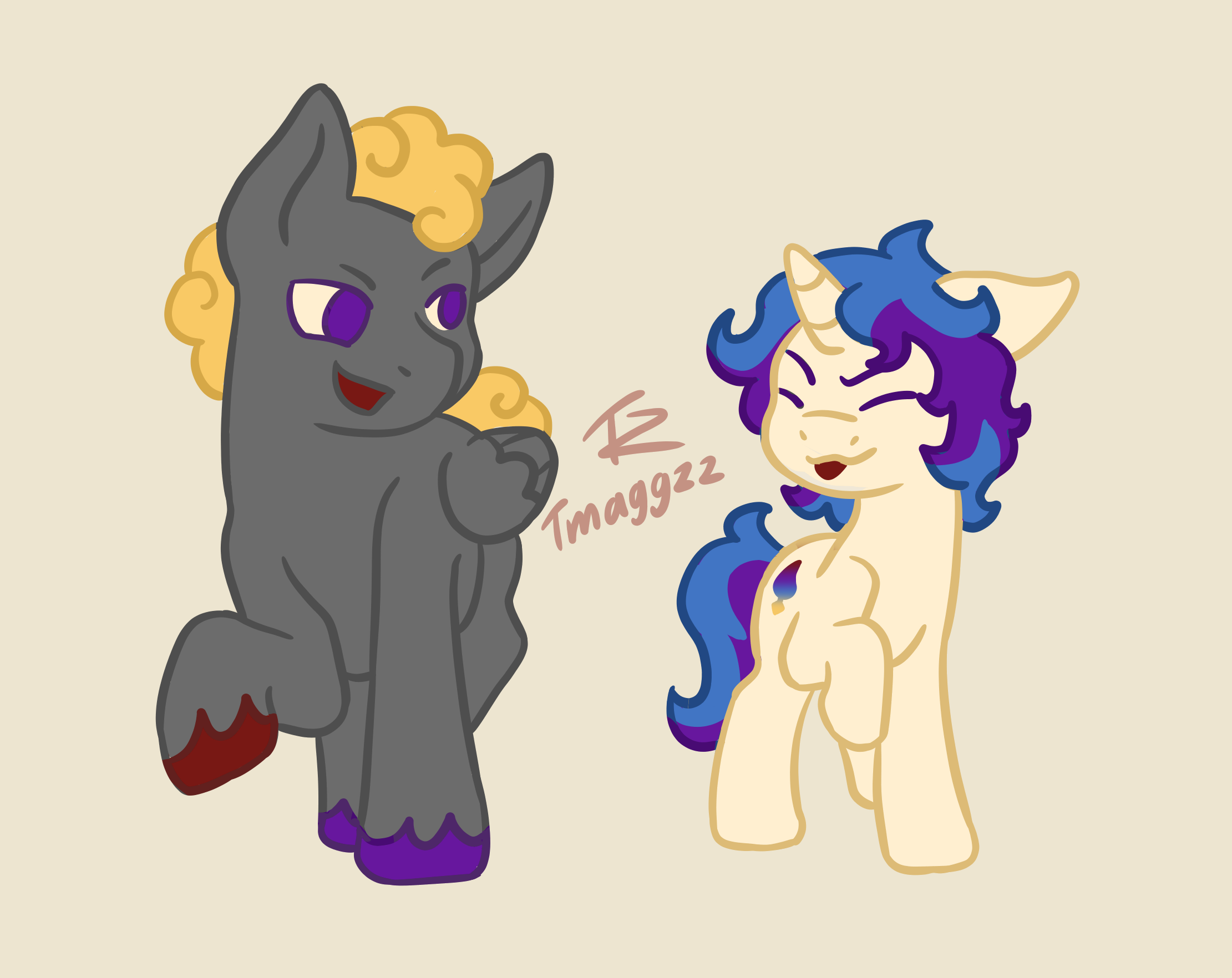 Scribbles and Blueright, 09/2024 Original characters inspired by My Little Pony