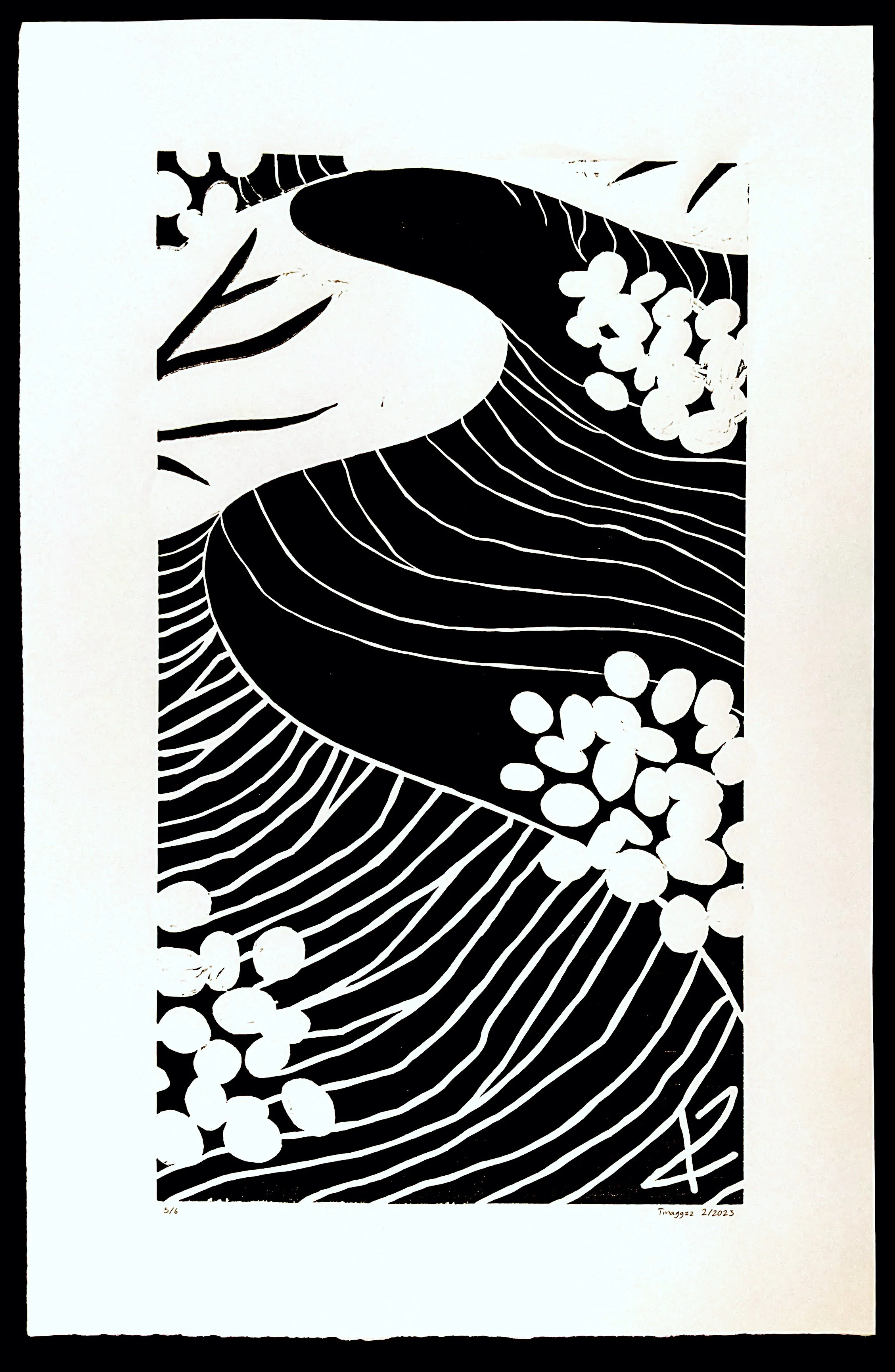 Desert Trees, 06/2023 Woodblock print