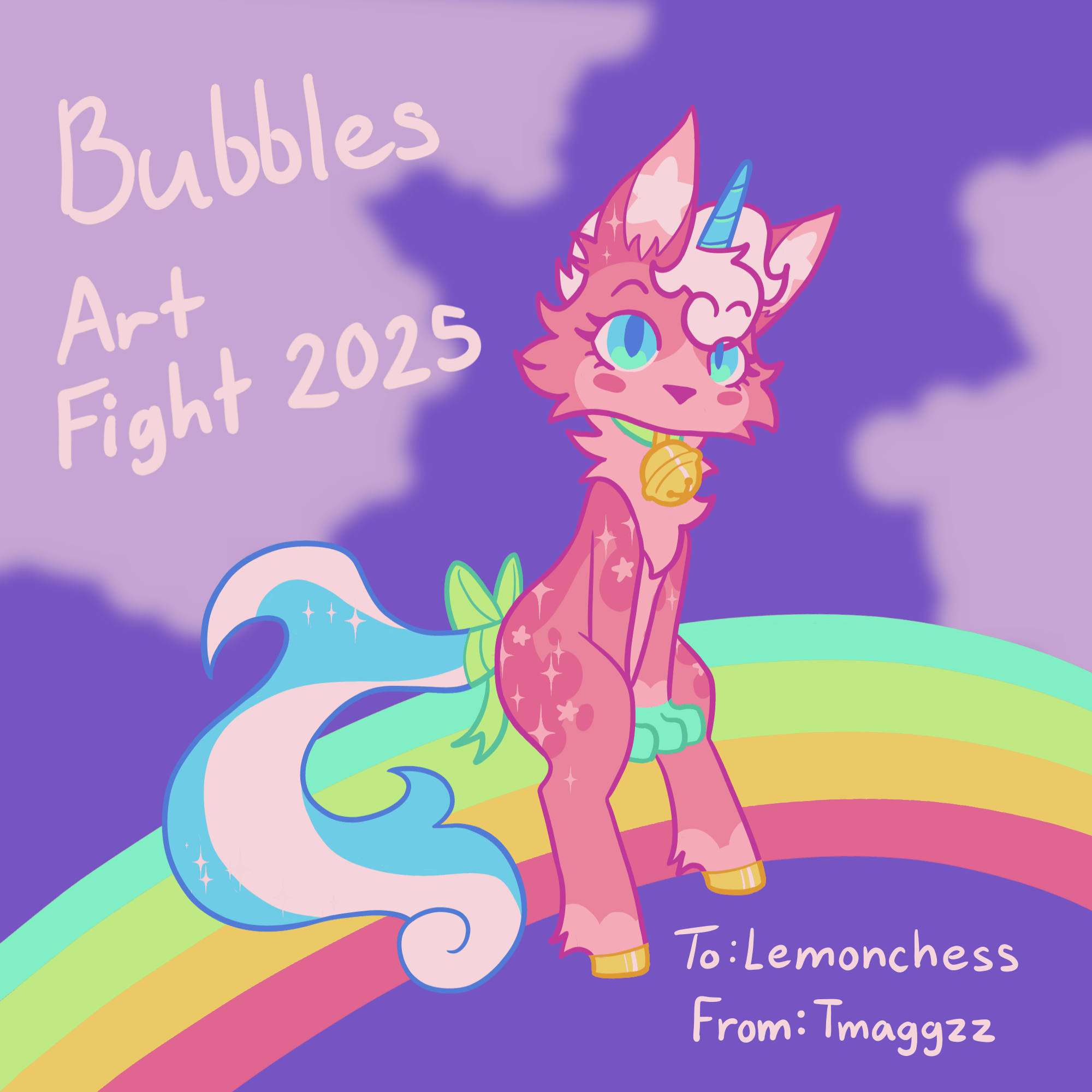 Bubbles for Lemonchess, 06/2025 This is one of my favorite creations from Art Fight 2025! It's a gift or "attack" for my fellow artist Lemonchess. Click the picture for more.