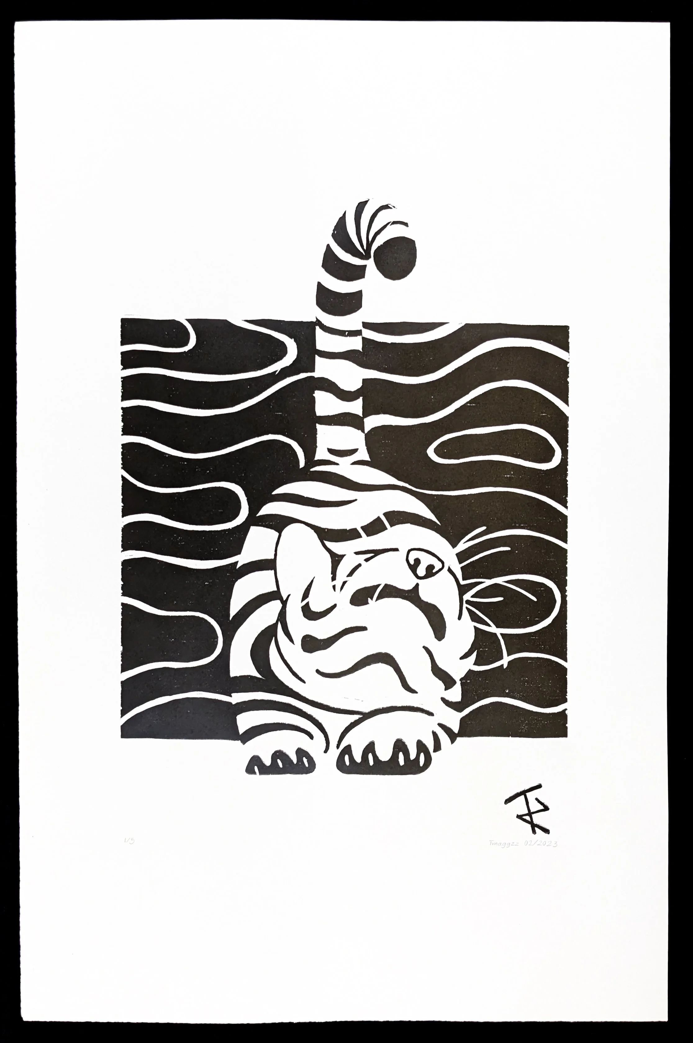 Tiger, 05/2023 Woodblock print