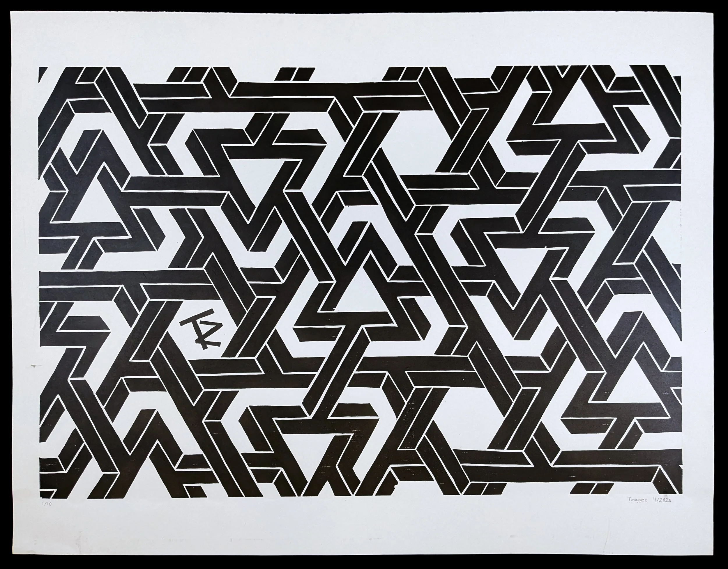 Pattern, 06/2023 Woodblock print. This design is now available on t-shirts and tote bags! Click the picture for more