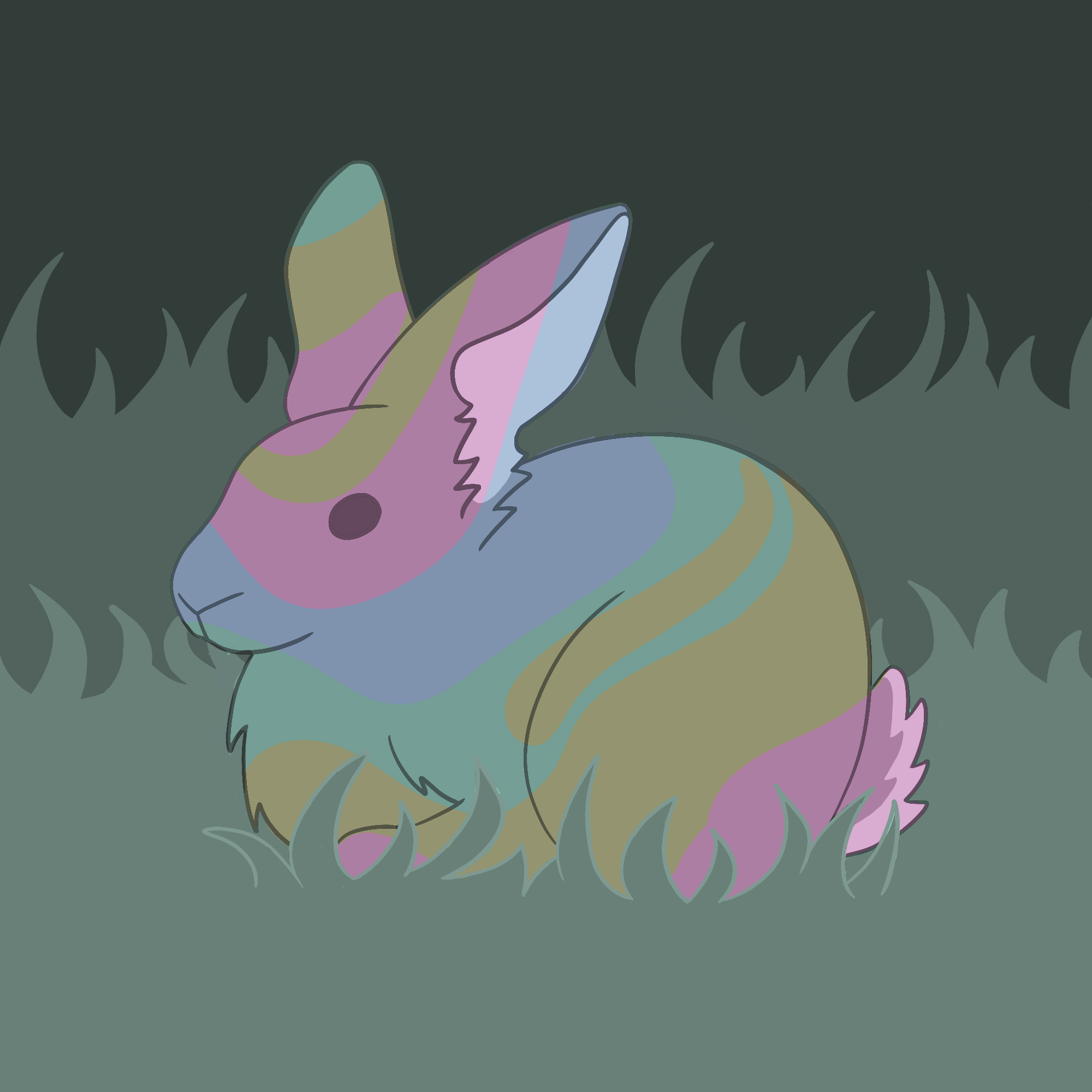 Spring Animals - Bunny, 01/2025 The first in a series of soft drawings featuring both common and exotic animals in Spring themed colors. Click the picture for more.