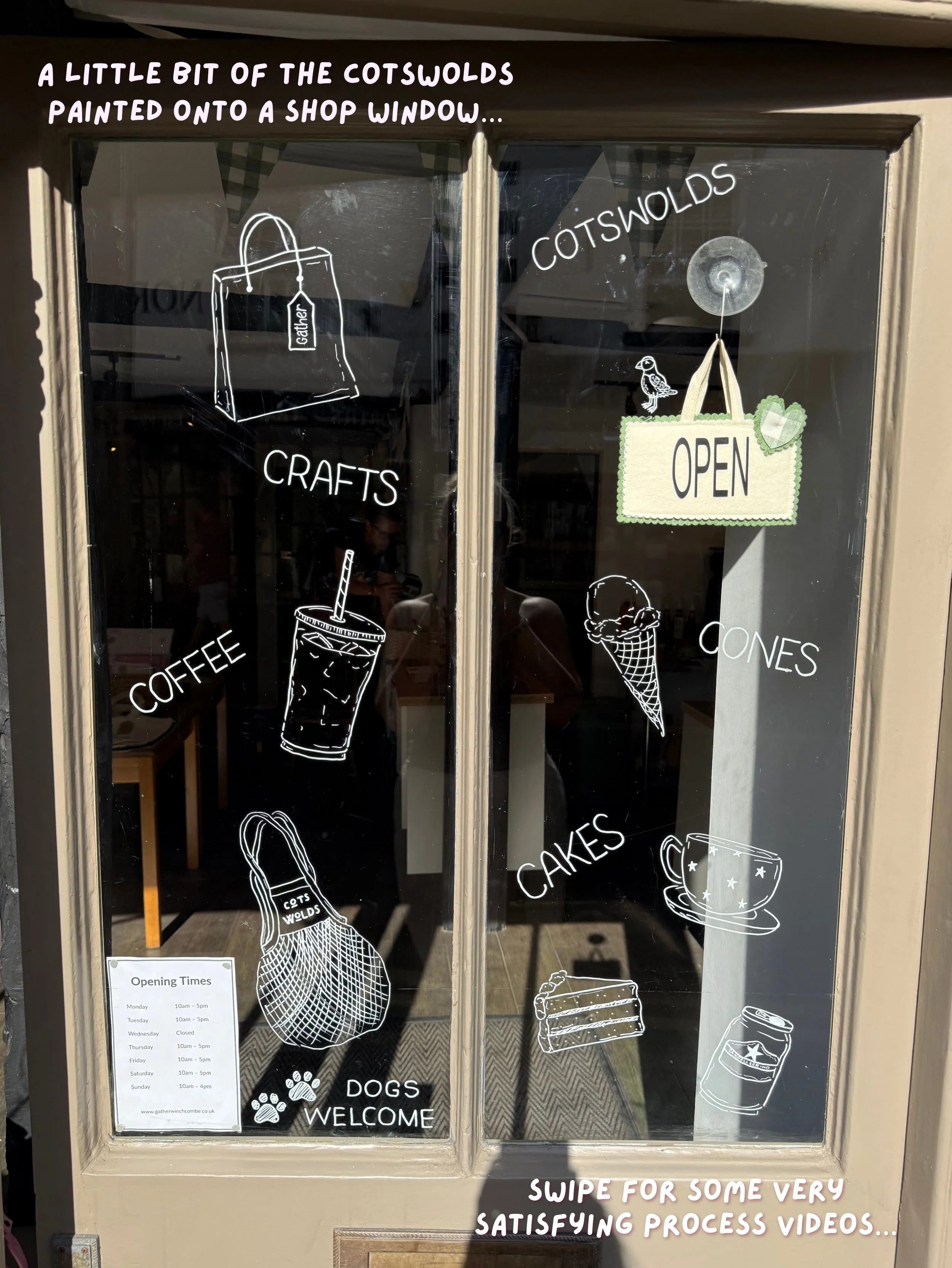 A little bit of the Cotswolds, painted onto a shop window🌳🐑

Loved creating this one for @gatherwinchcombe last weekend. Lots of little details inspired by Winchcombe and the surrounding Cotswolds, like the Cotswold way trail, the local steam train