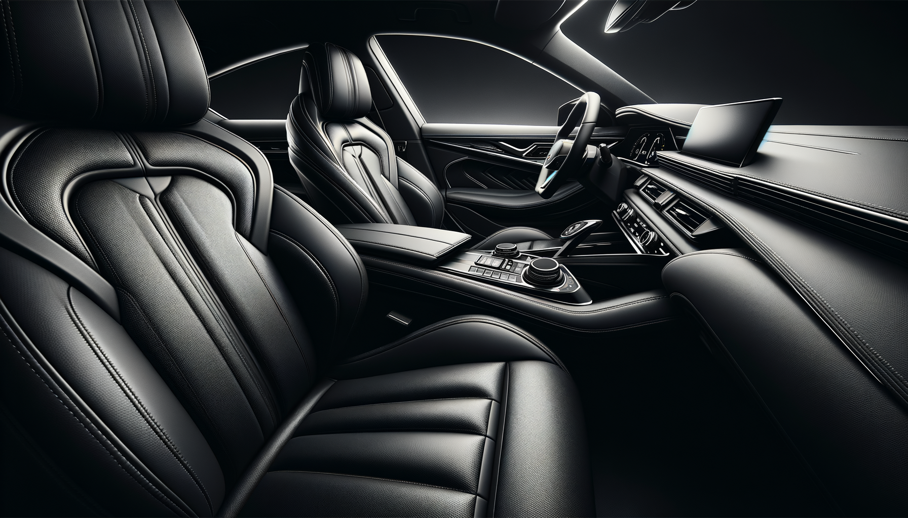 Luxury car leather interior after professional auto detailing by 717 Detailing in Central Pennsylvania.