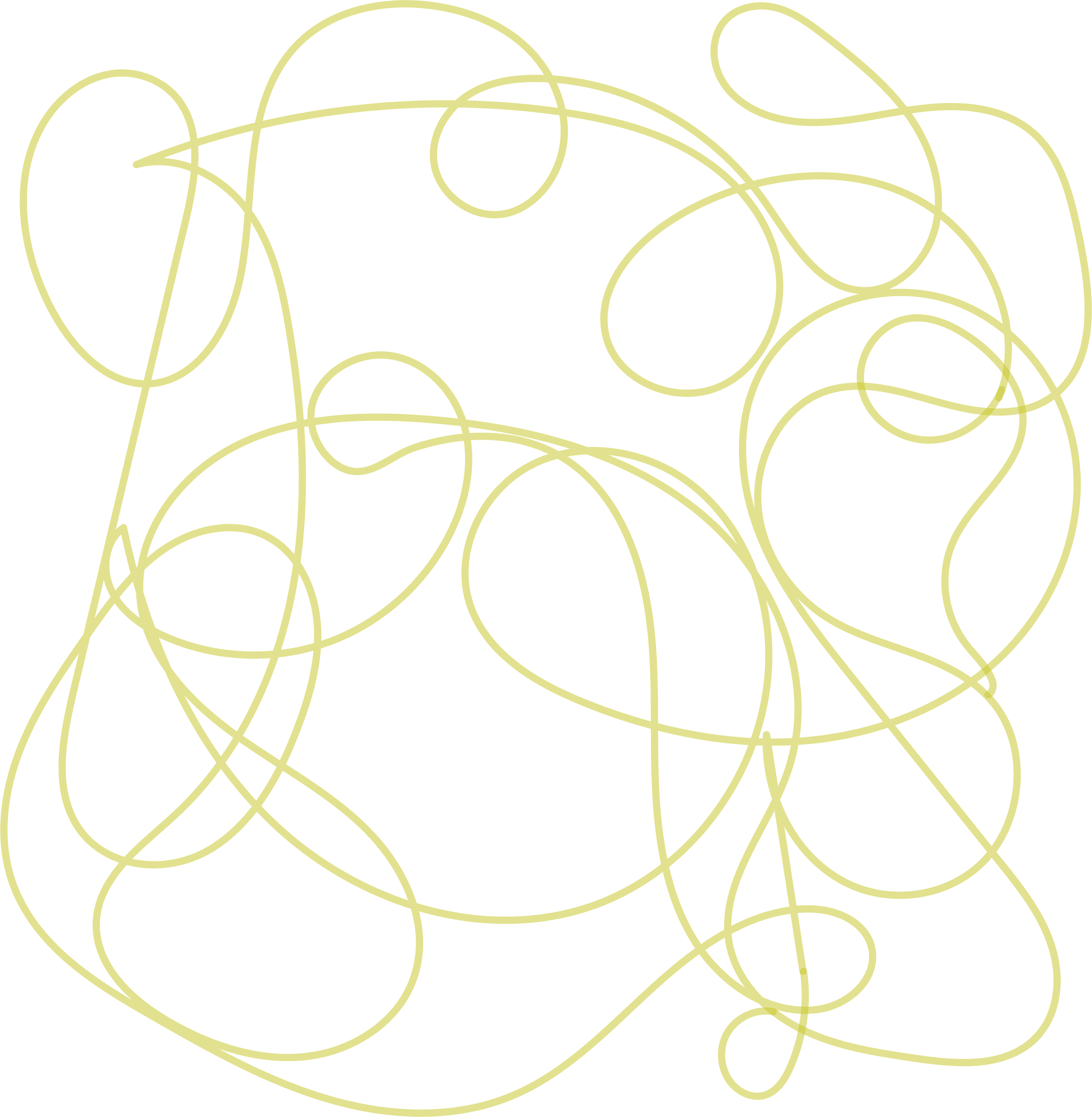 Abstract image with random yellow lines on a black background.