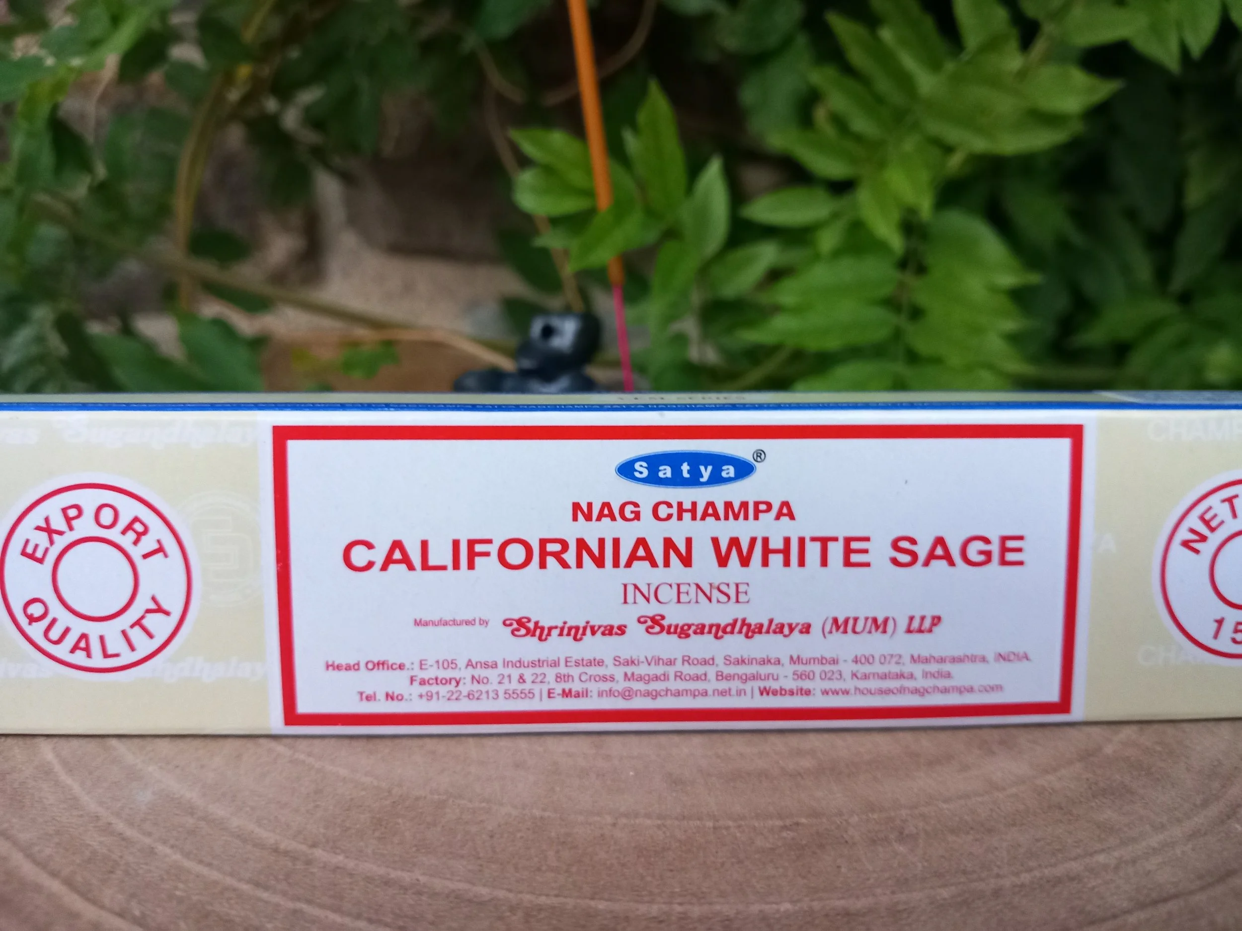 1 Boîte d'encens sauge blanche de Californie Satya