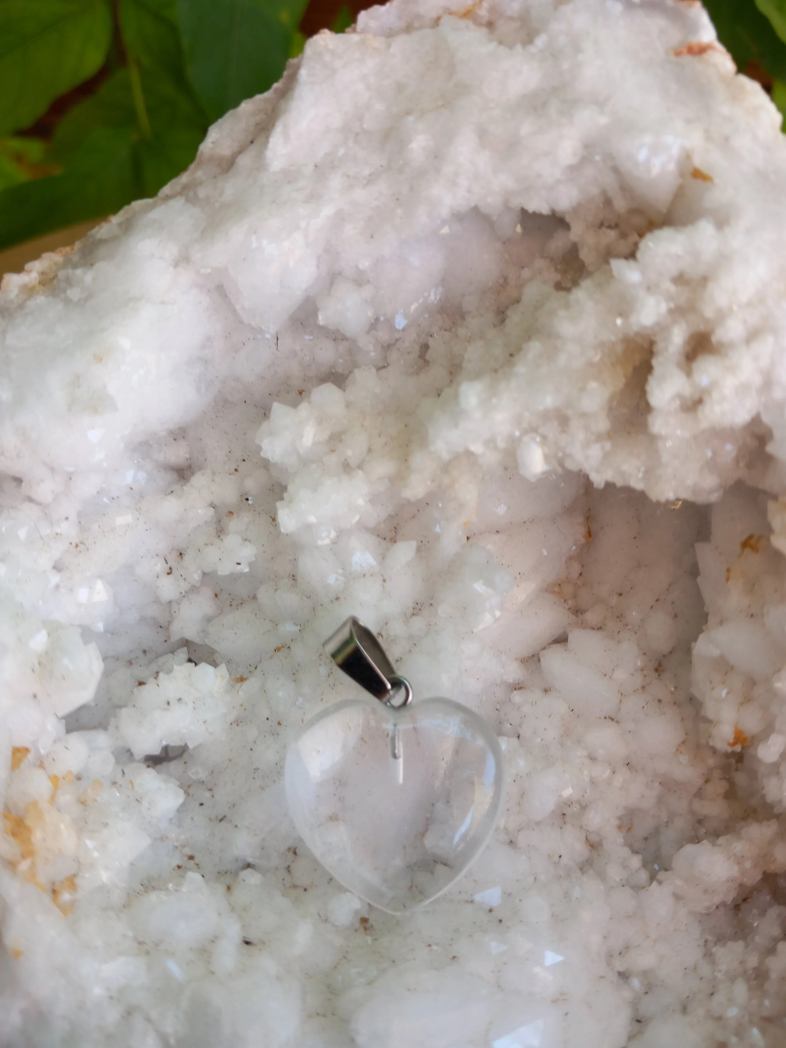 Pendentif Cœur en Cristal de Roche