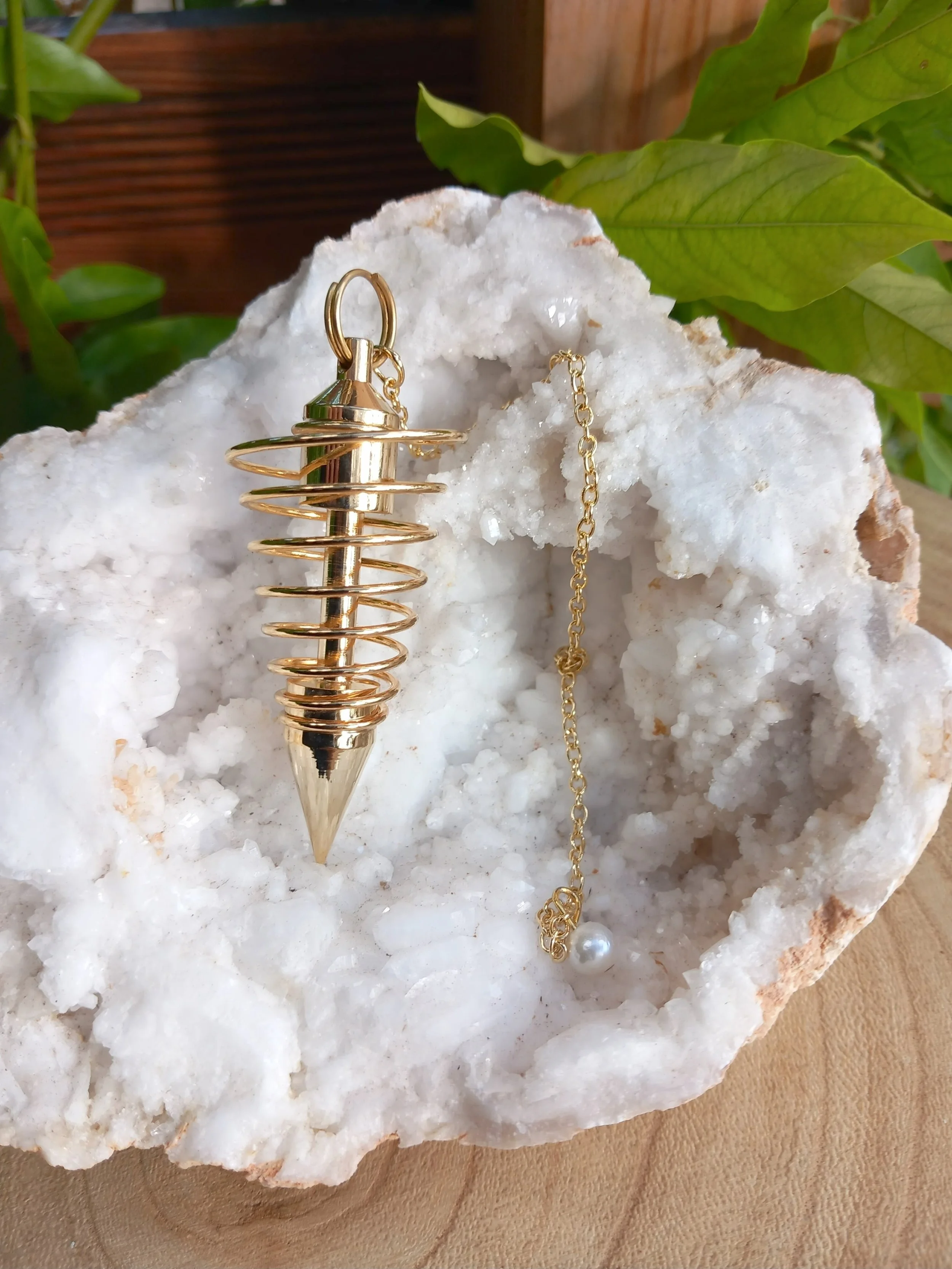 Pendule Spirale en laiton doré 6 cm - 26 g