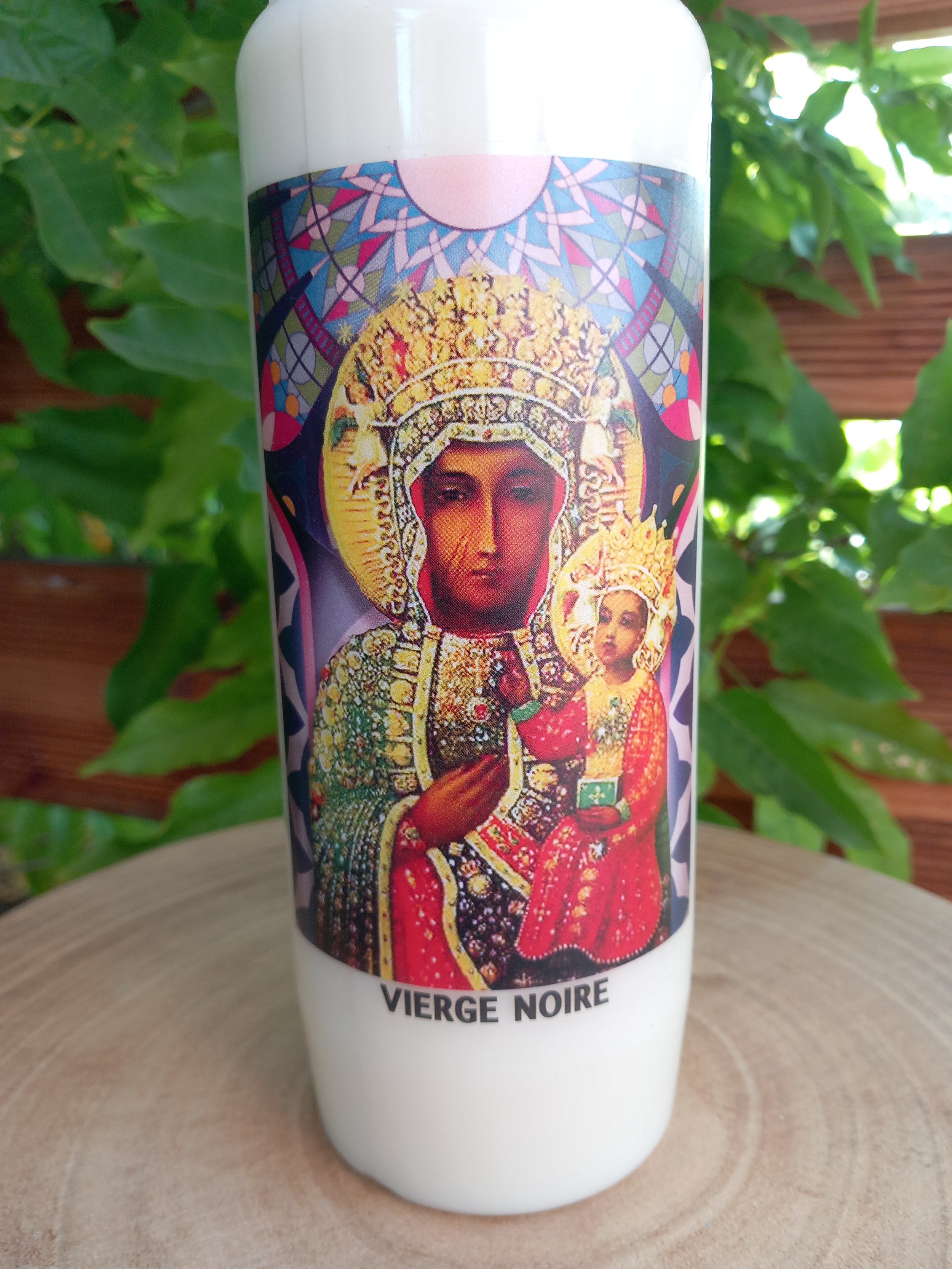 Vierge Noir avec prière au dos - Bougie Neuvaine
