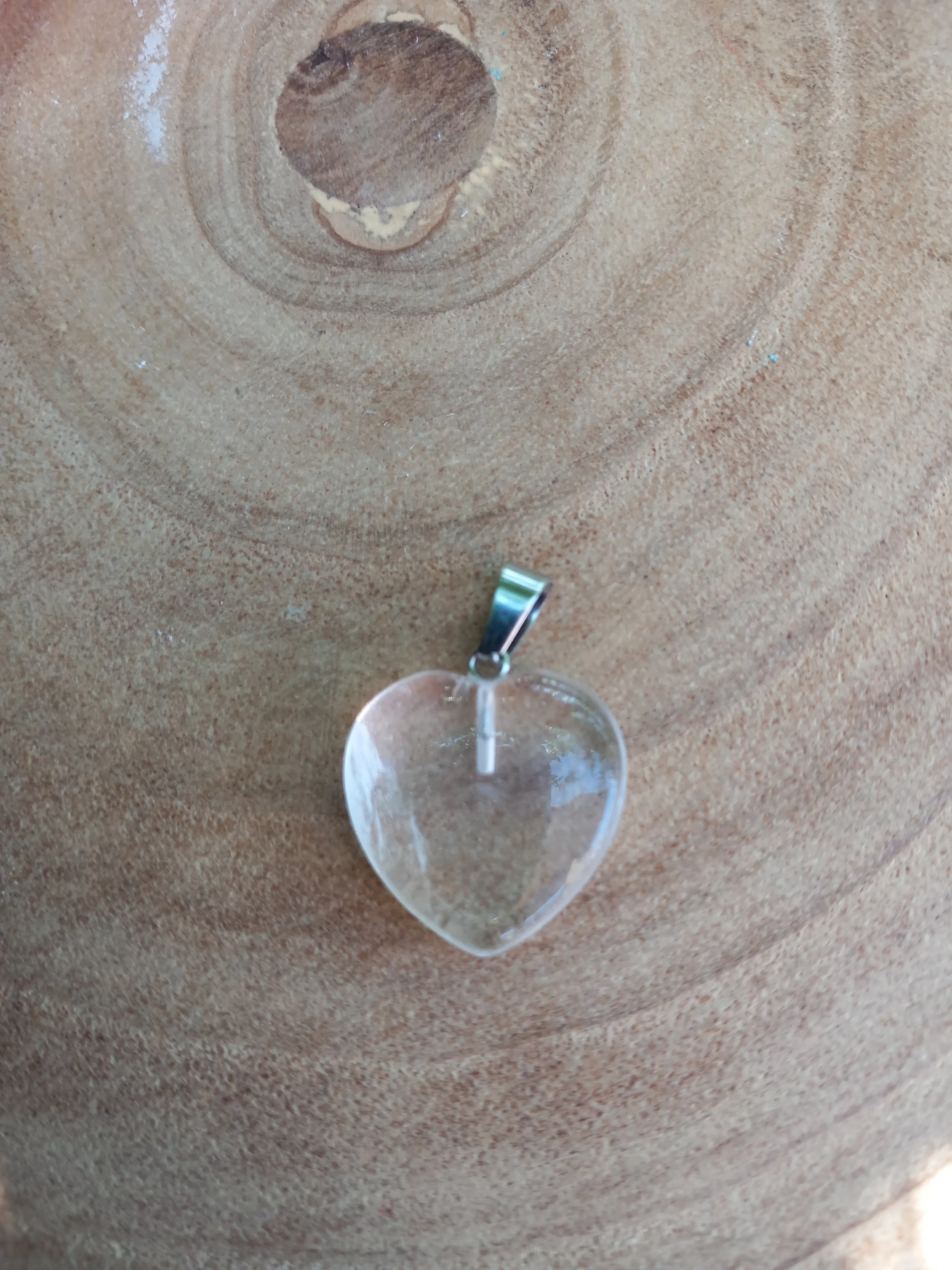 Pendentif Cœur en Cristal de Roche