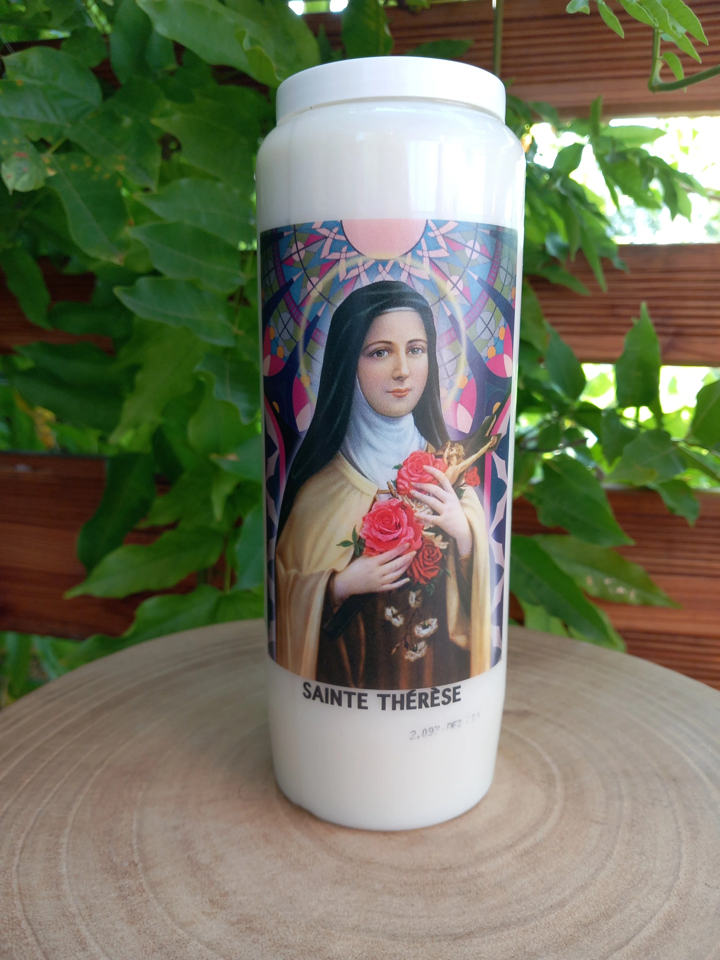 Sainte Thérèse avec prière au dos - Bougie Neuvaine