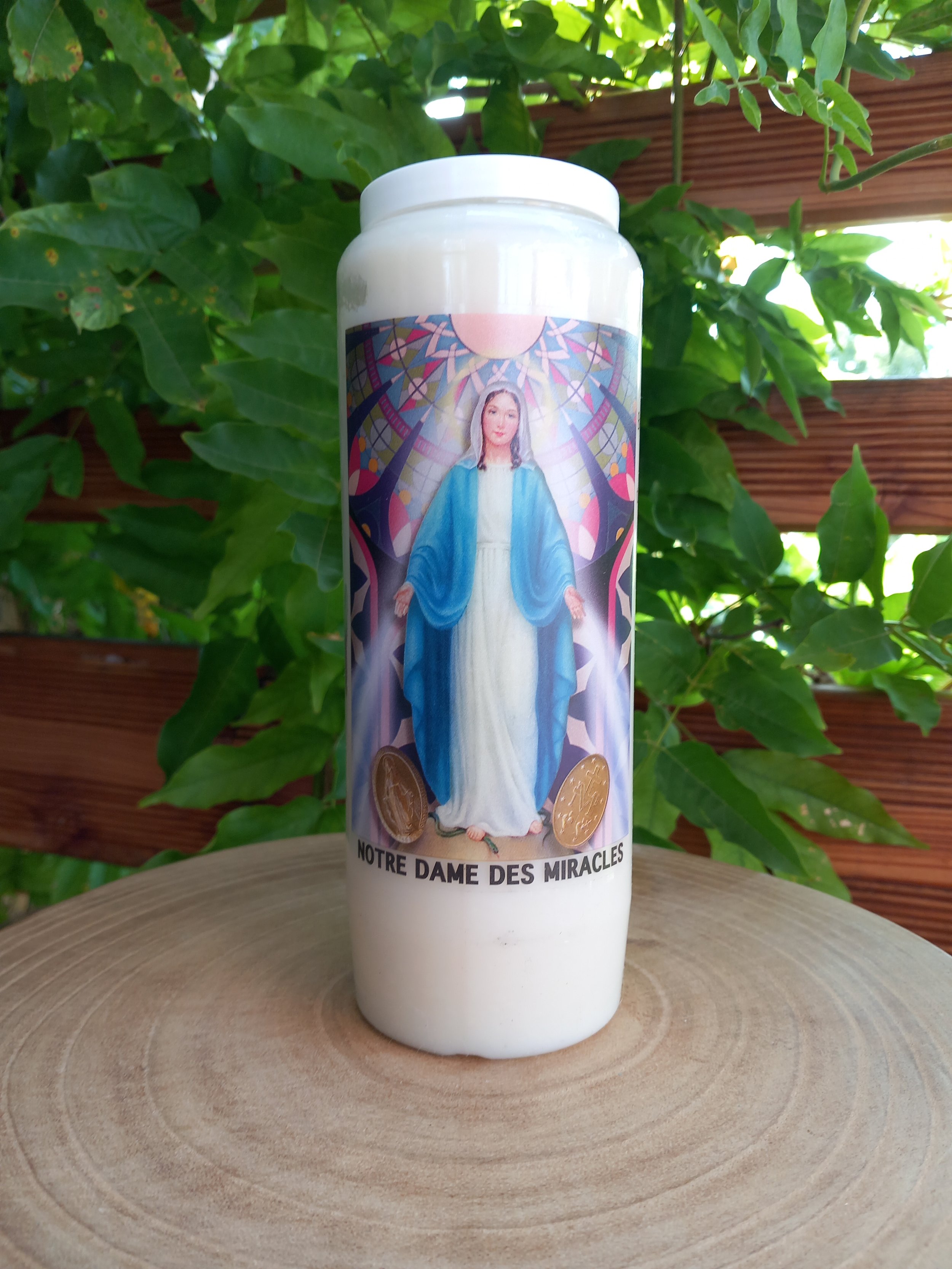 Notre Dame de Miracles avec prière au dos - Bougie Neuvaine