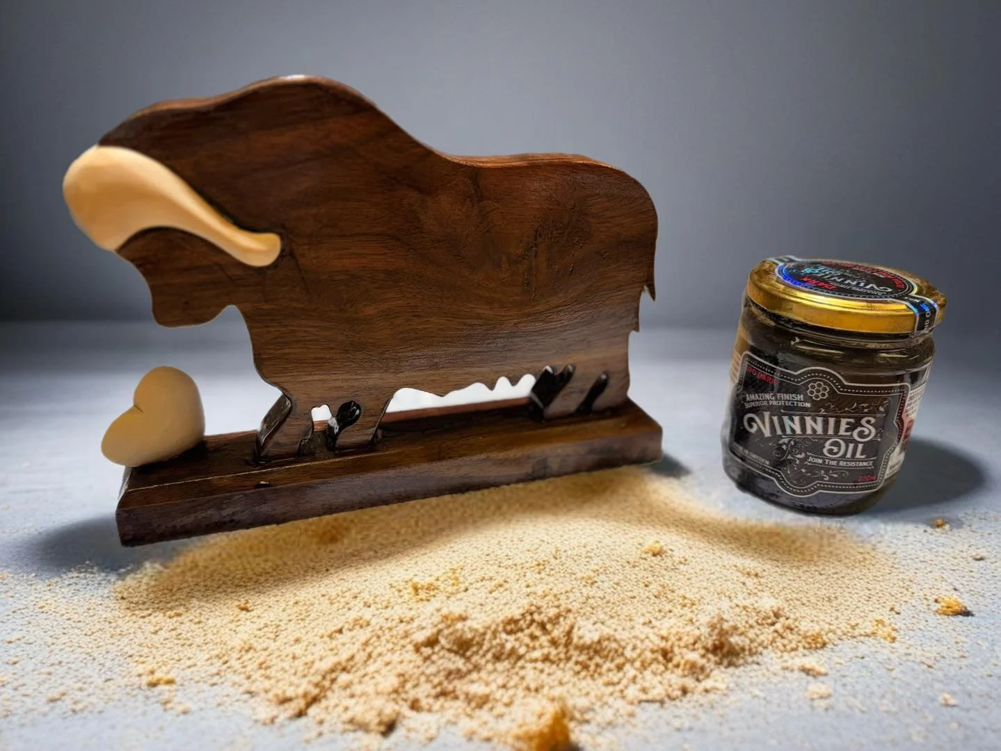 Moskus i valn&oslash;tt og Osp. 🦬Tusen takk A.S for bestillingen.  Flott julegave. 🎁 Se flisespikkern.no. #moskus #musk #valn&oslash;tt #julegave #Julegavetips #julegavetips🎁