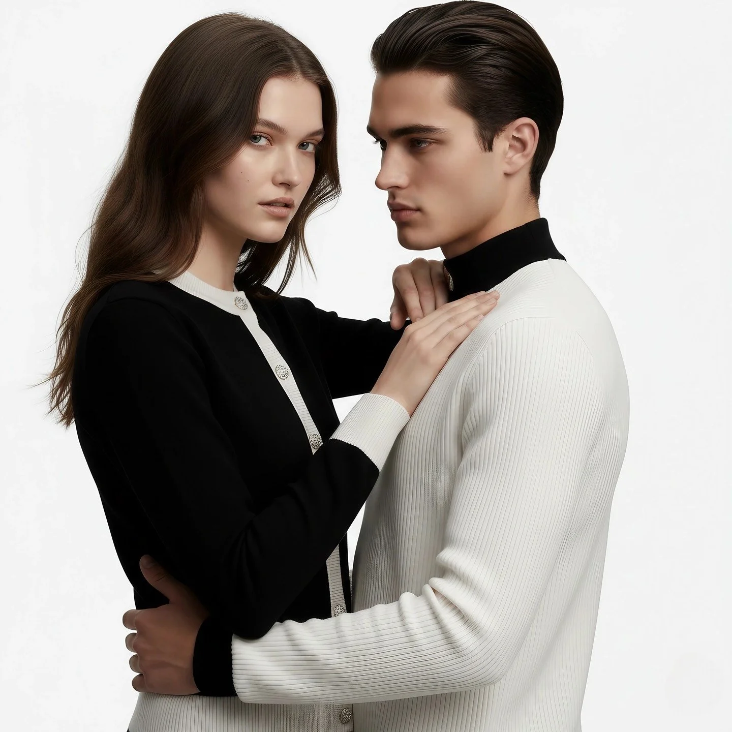 Love in monochrome. Timeless. Effortless. MOZA&Iuml;QUE. #luxuryfashion #fashion #smallbusiness #MOZAIQUE