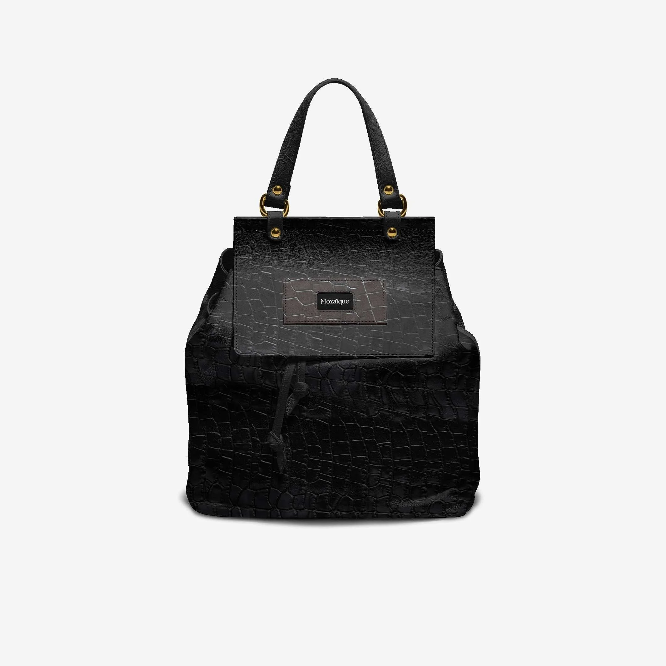 Croc-Embossed Backpack
