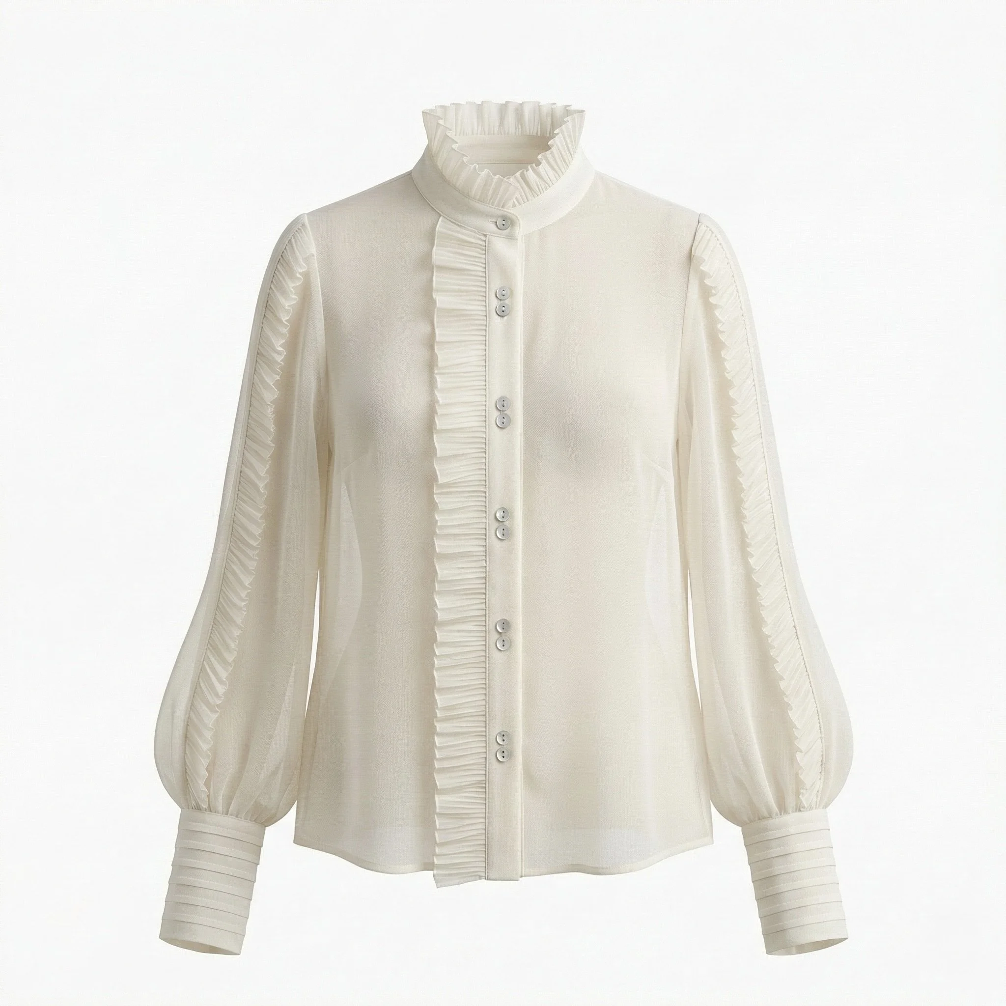 Eos Pleated Silk Blouse
