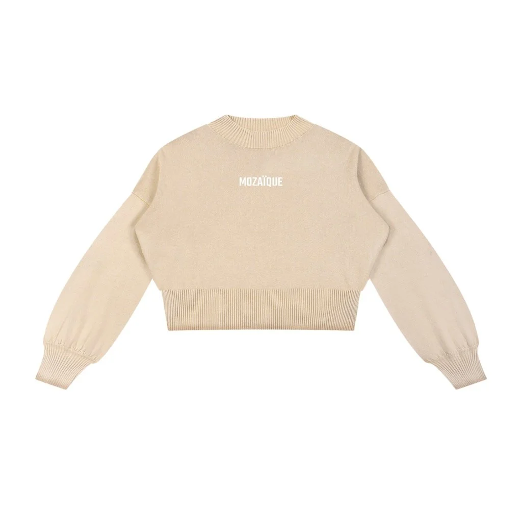 MICA — Mineral-Wash Cropped Balloon-Sleeve Sweater