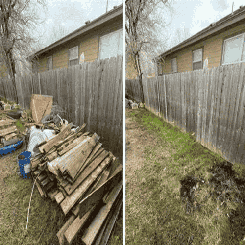Yard debris before and after in Anderson, SC