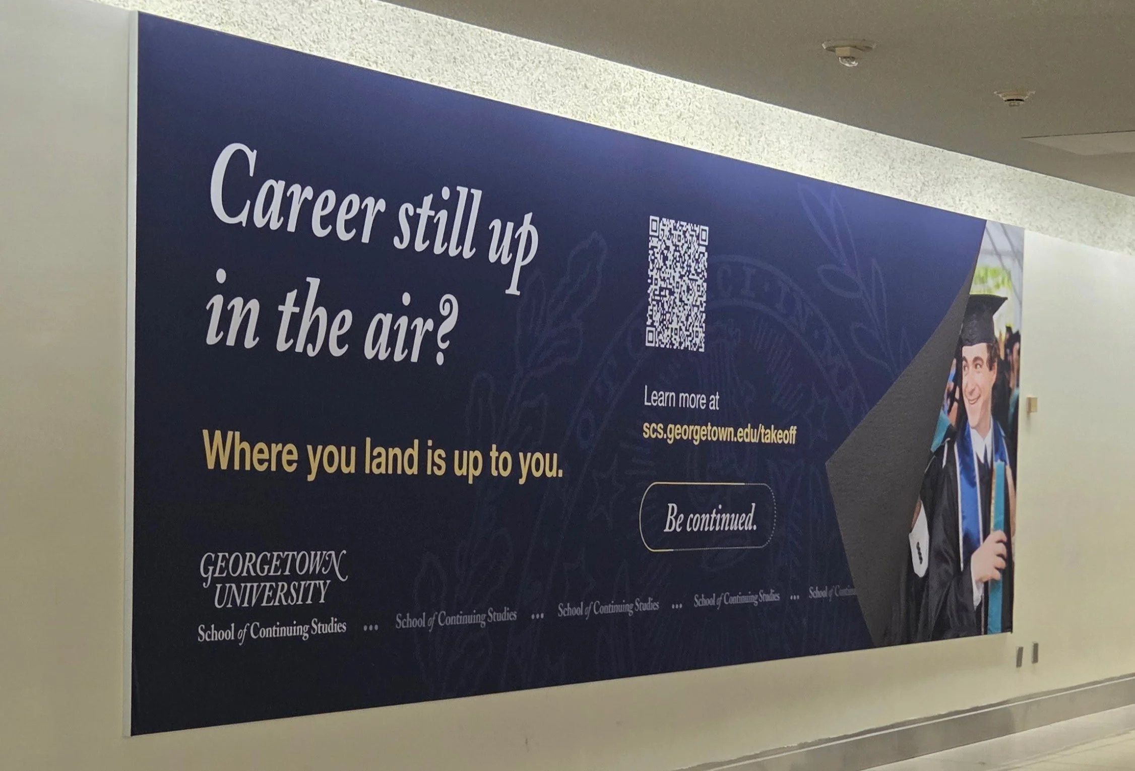 Georgetown University ad in Reagan National Airport, Washington, D.C.