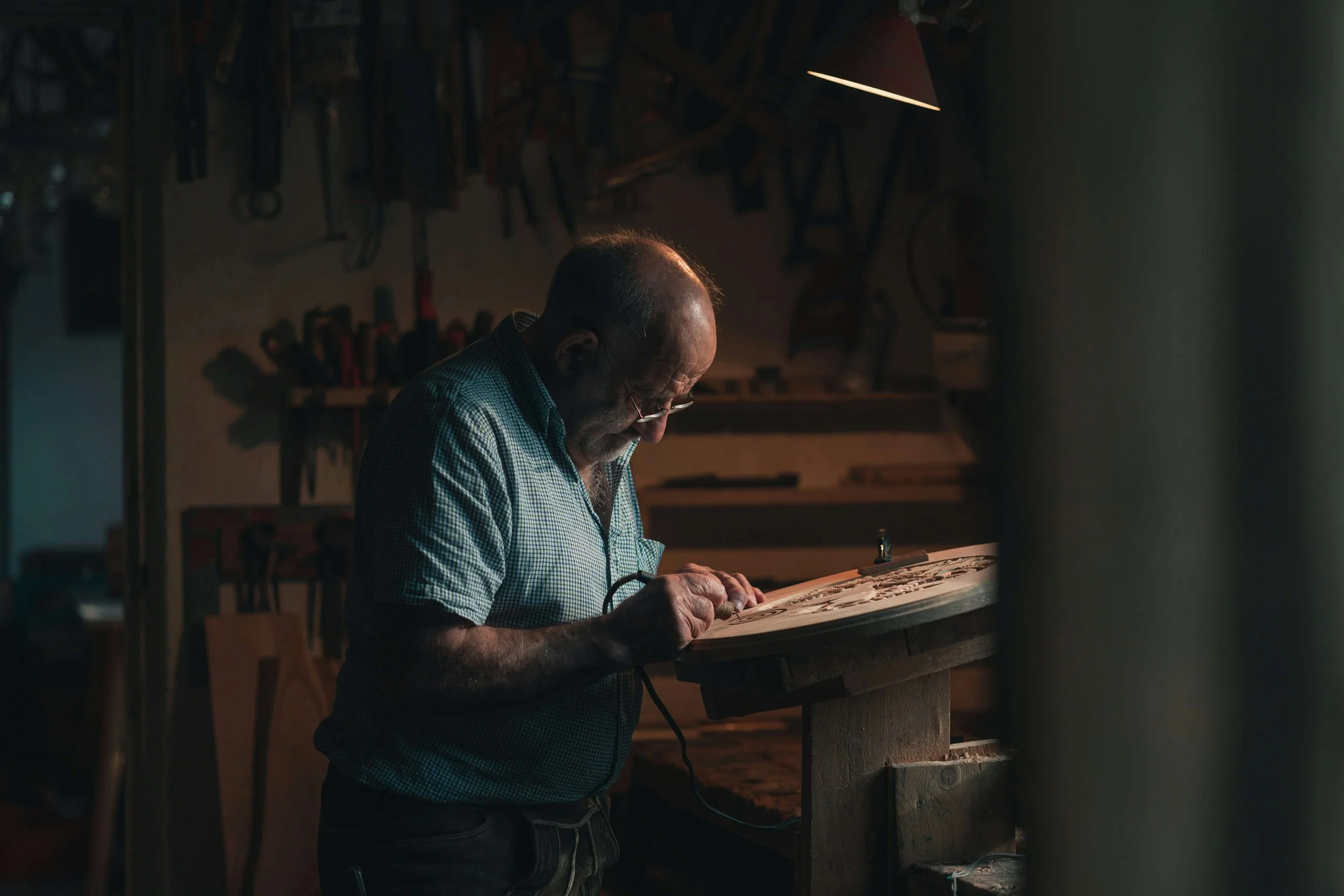 A small business owner focusing on his craft, because Hermleigh Digital is getting customers in the door so he can focus on doing the work he loves.