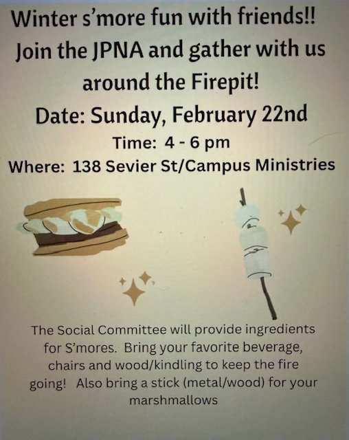 S’mores around the firepit on Sunday, February 22