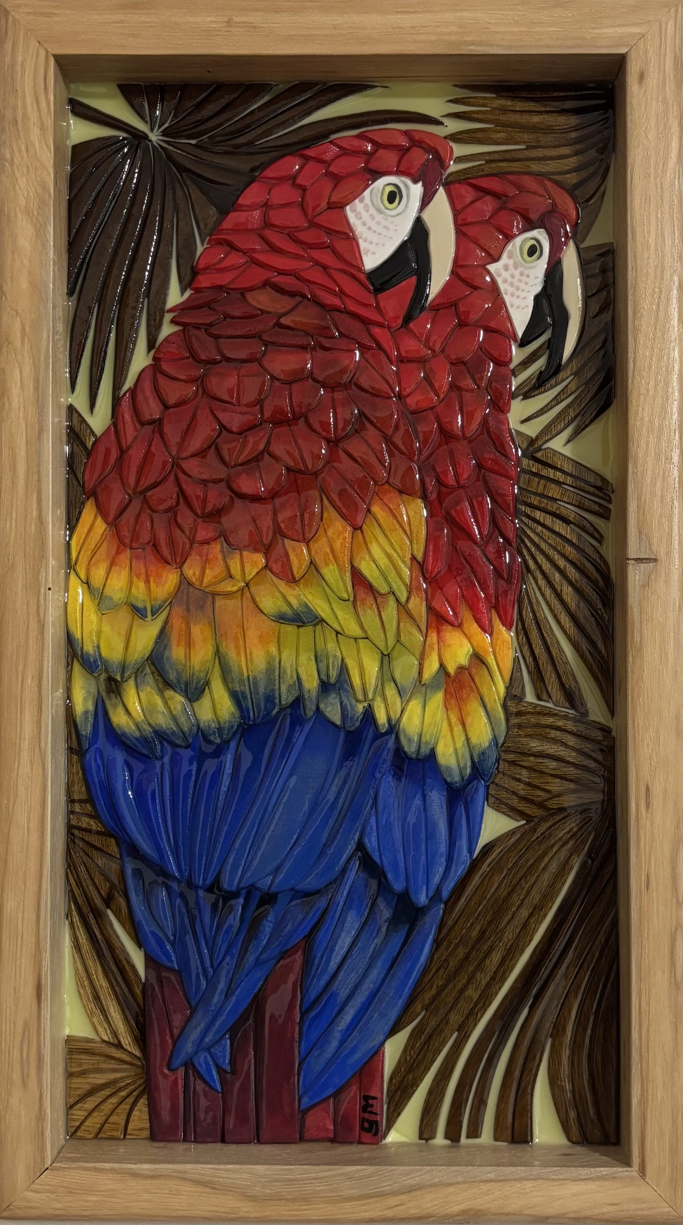 Scarlet Macaws: 10" x 18"