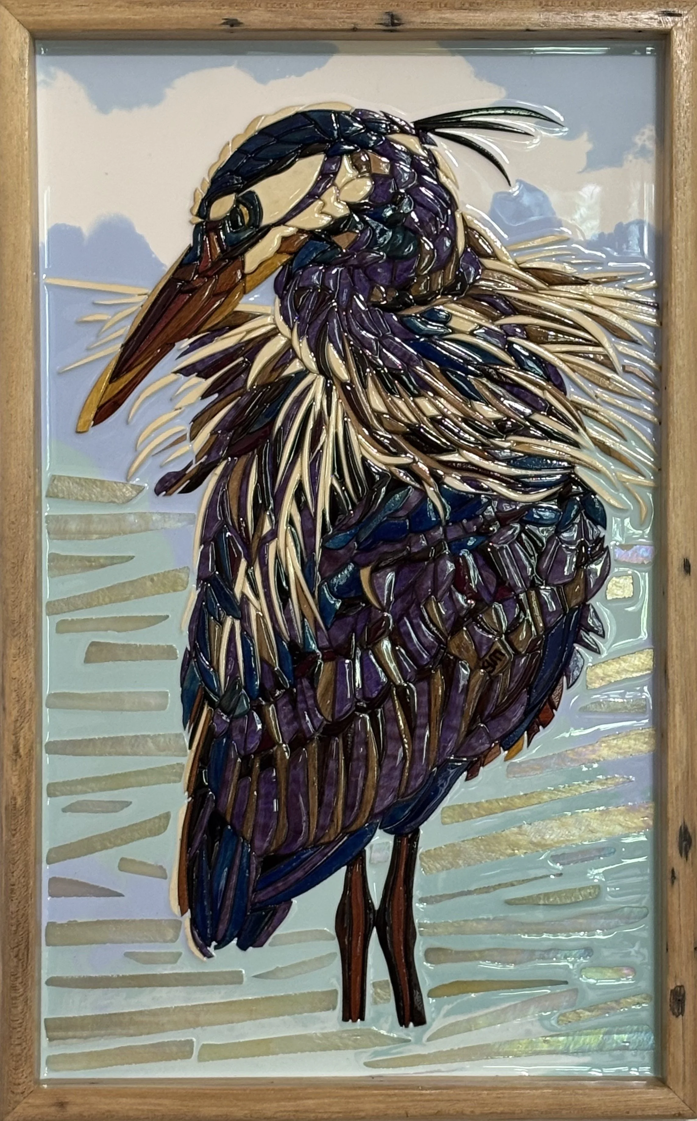Great Blue Heron: 12" x 20"