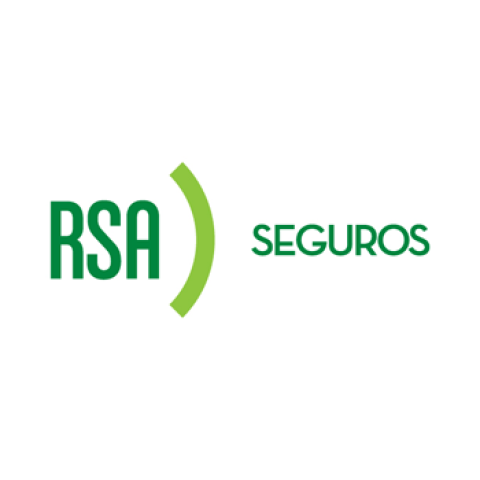 Logotipo da RSA Seguros em cores verde e branco.