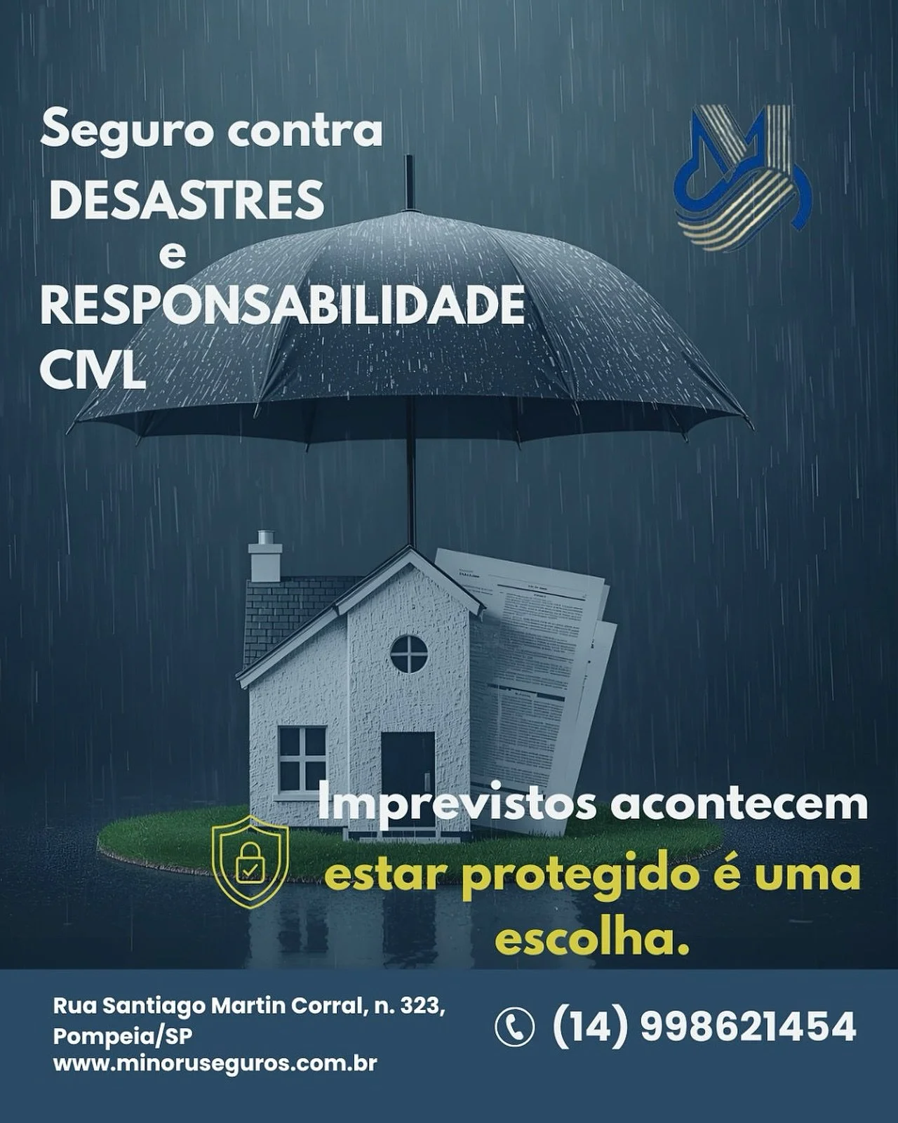 🌂 Fale com a Minoru e descubra o seguro ideal para cada situa&ccedil;&atilde;o.

📞 (14) 99862-1454
🌐 www.minoruseguros.com.br
📍 Rua Santiago Martin Corral, 323 &ndash; Pompeia

#SeguroResponsabilidadeCivil #SeguroContraDesastres #MinoruCorretora