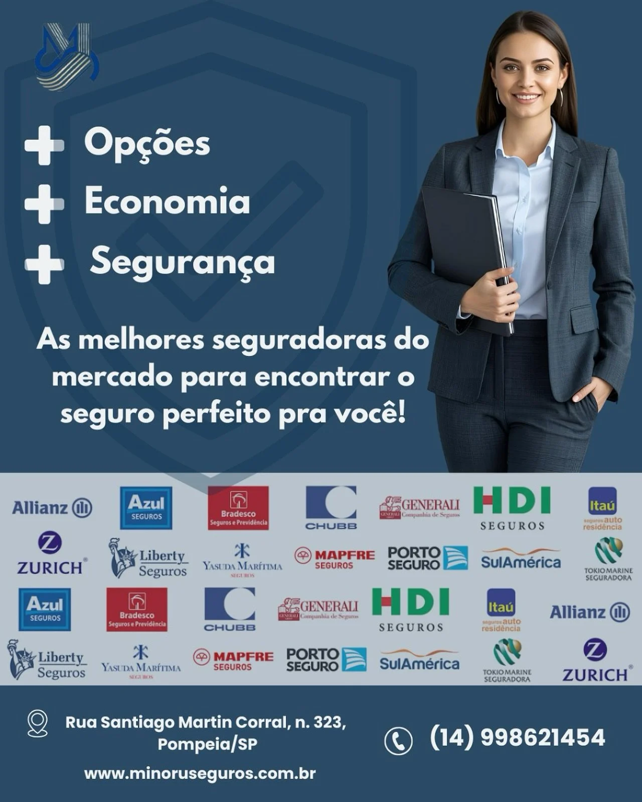 💬 Fa&ccedil;a sua cota&ccedil;&atilde;o e compare as melhores seguradoras do mercado!
Com a Minoru Corretora, seguran&ccedil;a &eacute; simples, r&aacute;pida e personalizada.

📞 Fale com a gente: (14) 99862-1454
🌐 www.minoruseguros.com.br
📍 Rua 