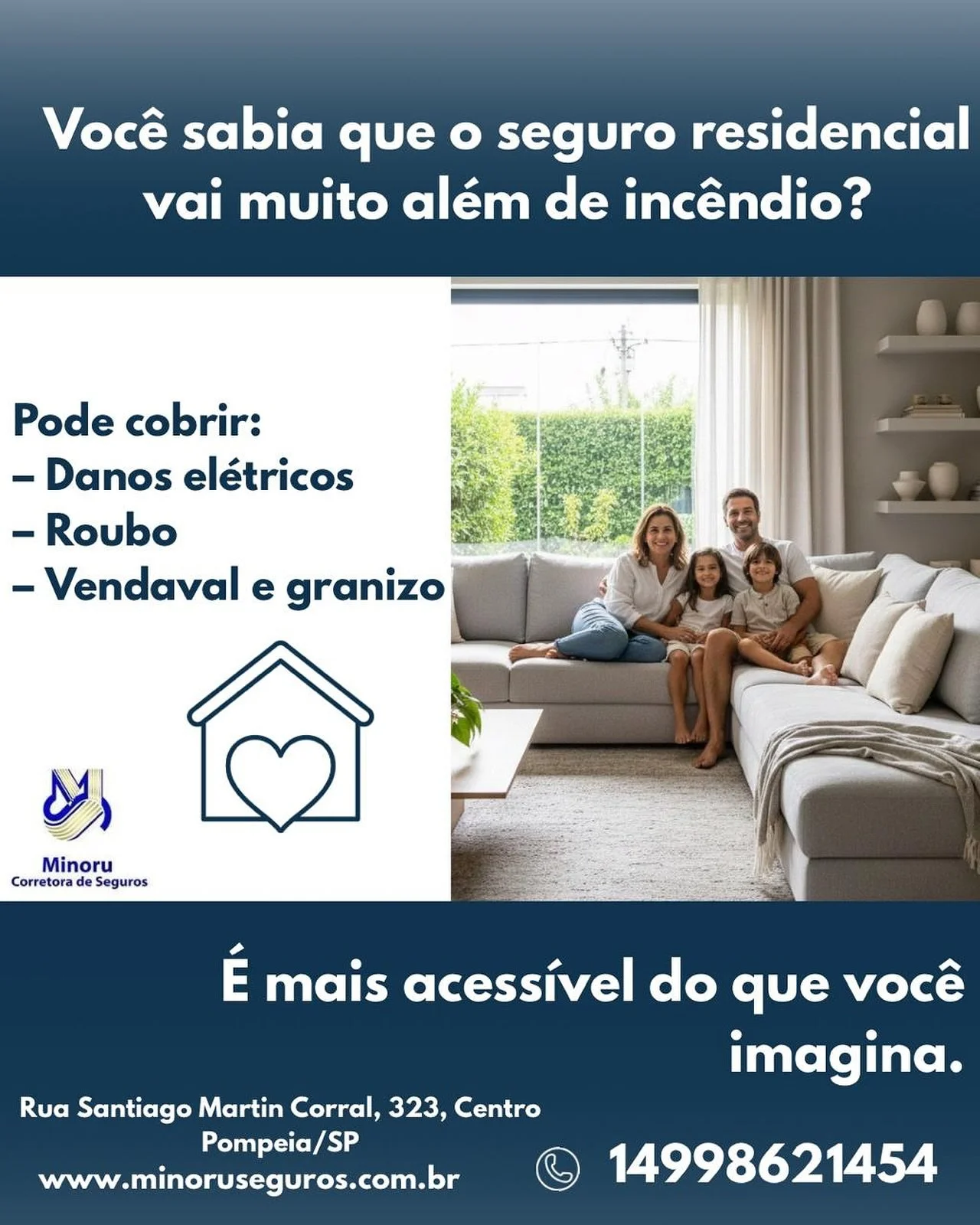 Sua casa &eacute; seu maior patrim&ocirc;nio. Proteja o que realmente importa. 🏠✨
Conte com a Minoru Corretora para encontrar o seguro ideal para voc&ecirc;.

#SeguroResidencial #Prote&ccedil;&atilde;oParaSeuLar #Seguros #MinoruCorretora