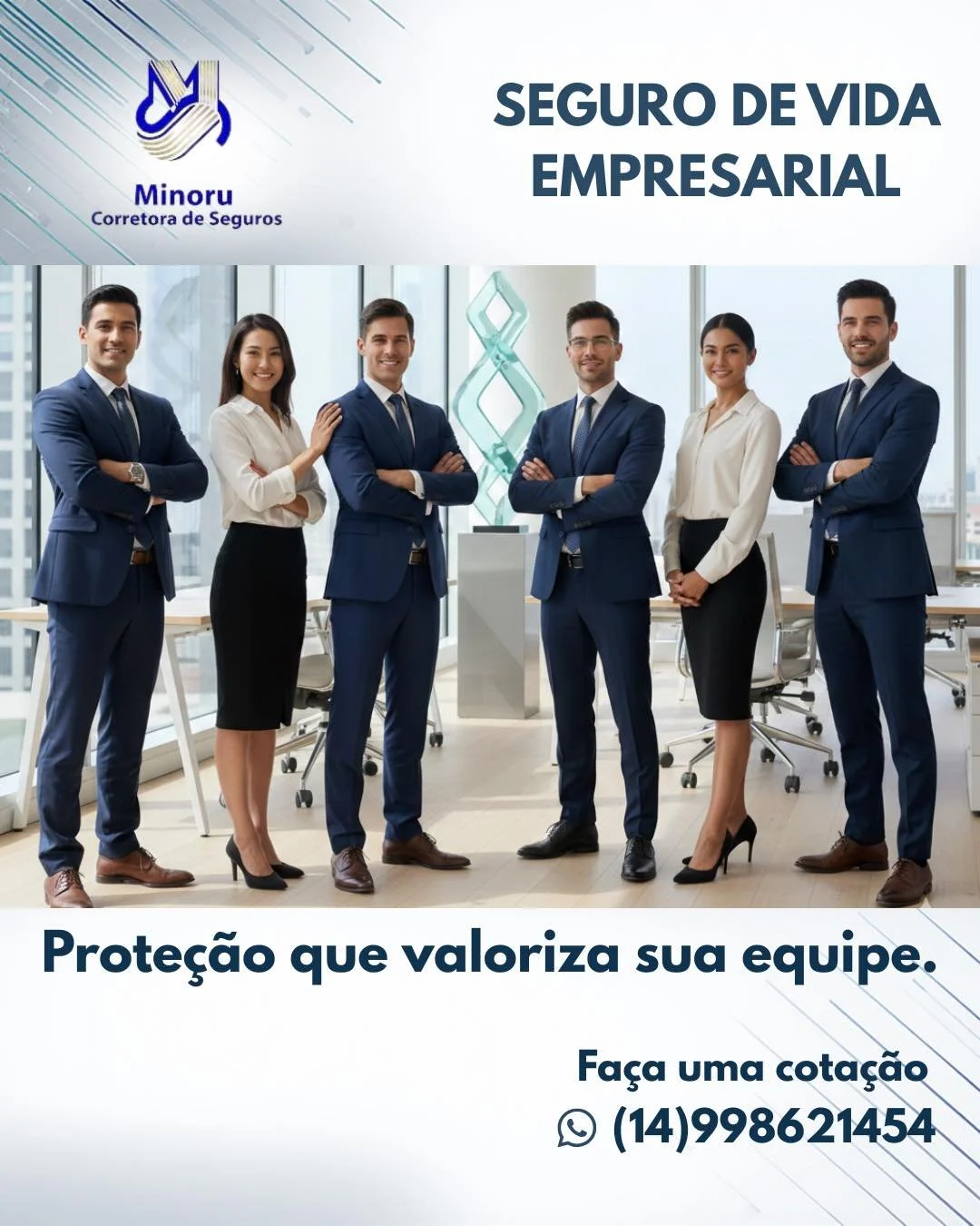 Cuidar da empresa tamb&eacute;m &eacute; cuidar de quem faz tudo acontecer.

O Seguro de Vida Empresarial oferece prote&ccedil;&atilde;o aos colaboradores e tranquilidade para o neg&oacute;cio, com benef&iacute;cios como:
✔ Indeniza&ccedil;&atilde;o 