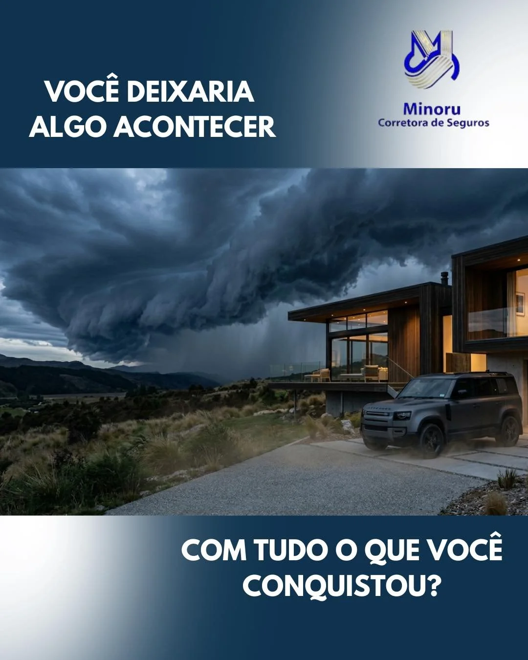 A gente trabalha, conquista, constr&oacute;i&hellip;

Mas quase nunca para pra pensar:
e se algo acontecer?

Um imprevisto pode mudar muita coisa.
Mas a diferen&ccedil;a est&aacute; em estar preparado.

Seguro n&atilde;o &eacute; sobre medo.
&Eacute;