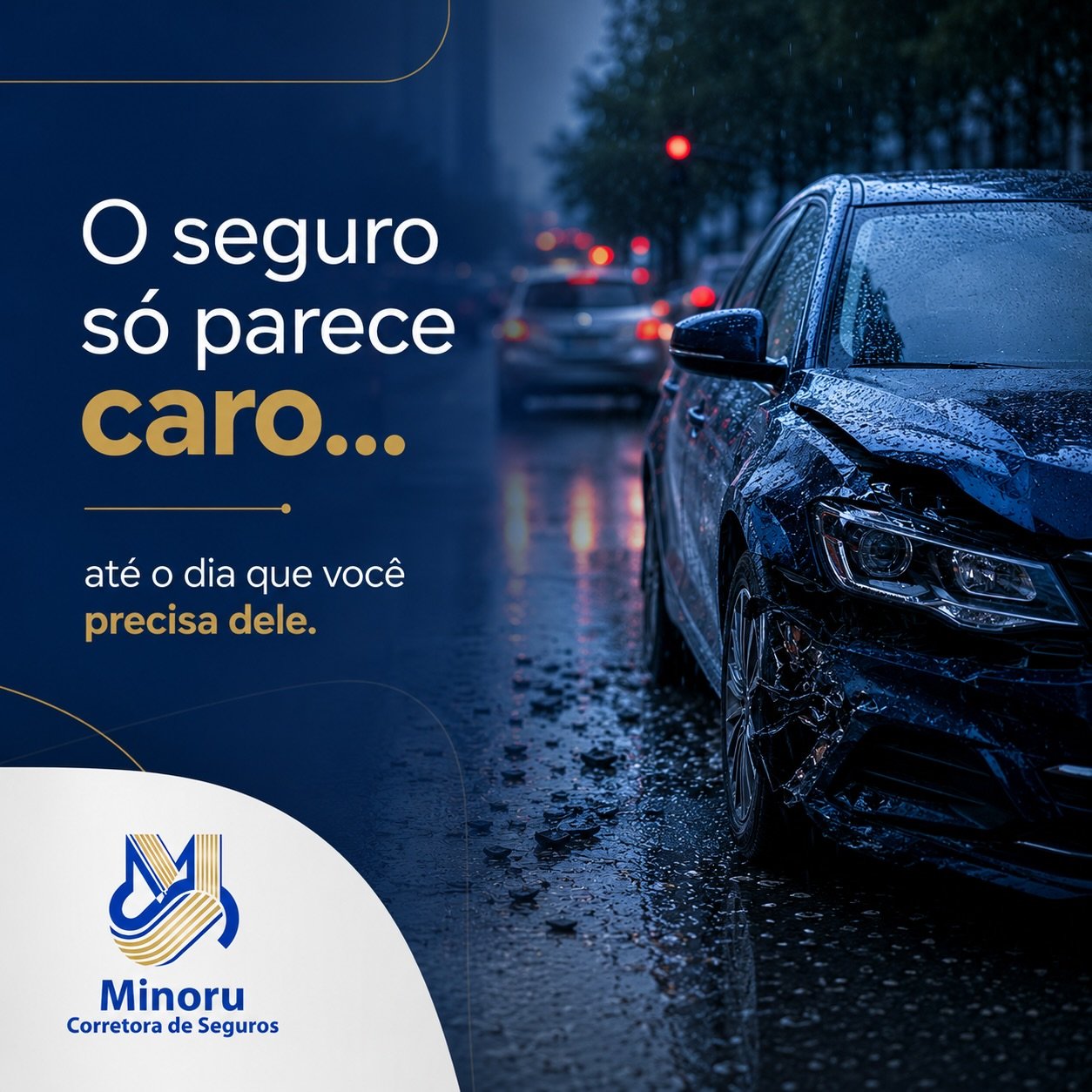 Ningu&eacute;m faz seguro esperando usar.

Mas quando o inesperado acontece&hellip;
&eacute; a&iacute; que voc&ecirc; entende o valor da tranquilidade.

Seguro n&atilde;o &eacute; sobre gasto.
&Eacute; sobre evitar um preju&iacute;zo muito maior.

💬