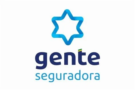 Logotipo da Gente Seguradora, com um símbolo azul em forma de estrela e texto azul escuro e claro.