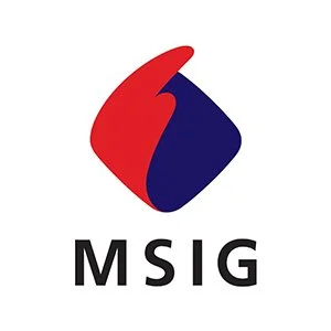 Logo da MSIG com um símbolo colorido e o texto 'MSIG' abaixo