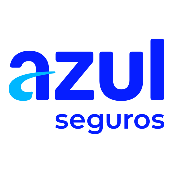 Logotipo da Azul Seguros, com texto azul e azul claro.