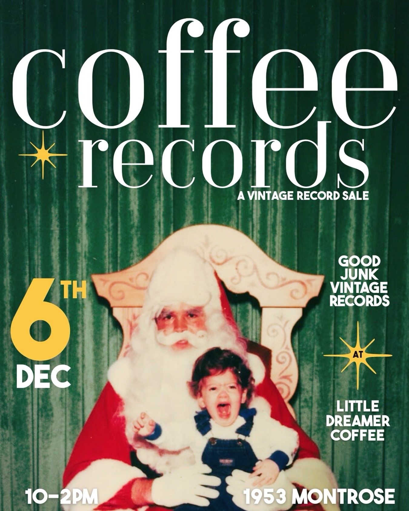 🔔Jingle Jingle my dudes! It&rsquo;s 𝗖𝗢𝗙𝗙𝗘𝗘 &amp; 𝗥𝗘𝗖𝗢𝗥𝗗𝗦 🎄this weekend at @littledreamercoffee Come snag a gift for you or someone you dig! 💞