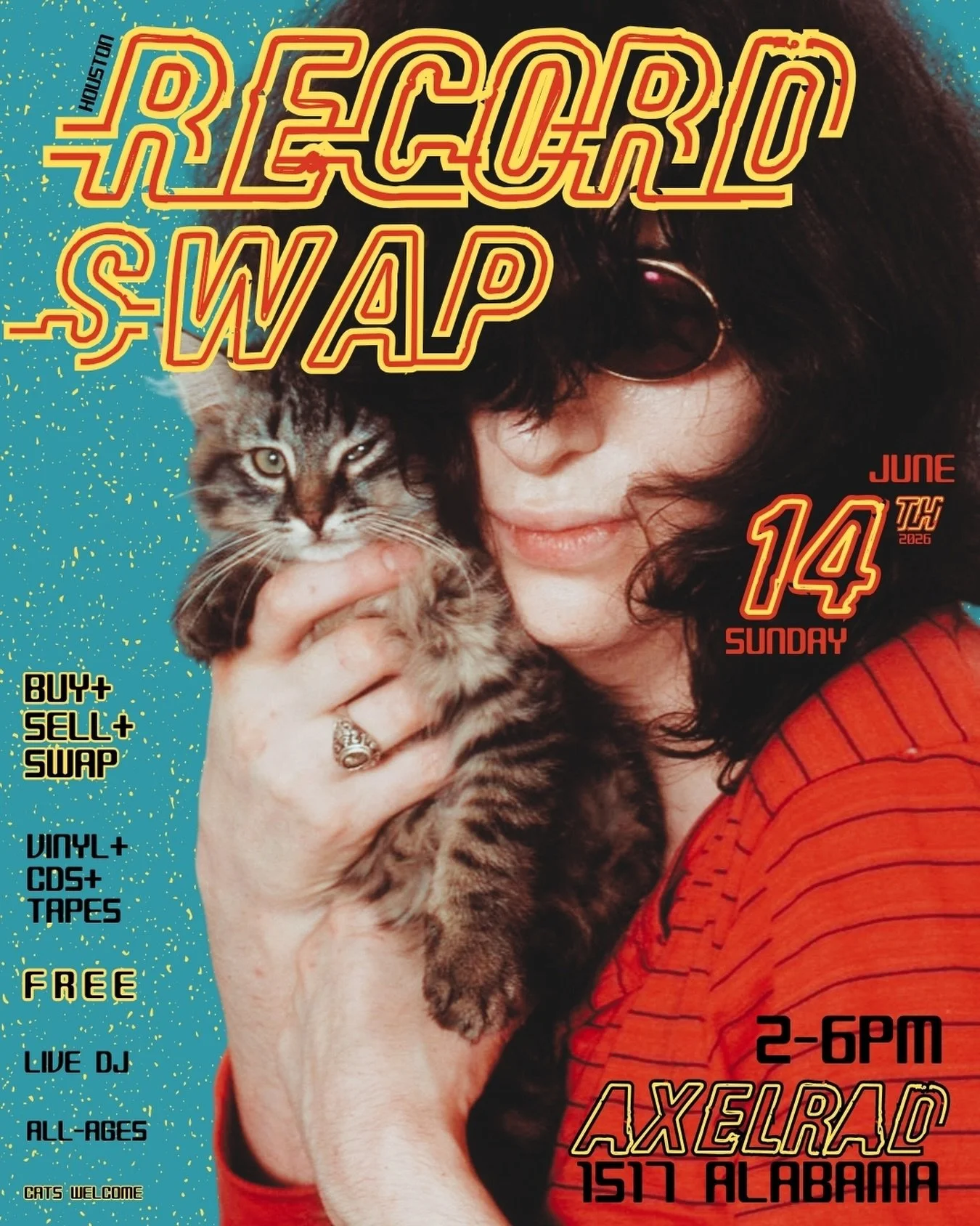 ☠️𝗛𝗢𝗨𝗦𝗧𝗢𝗡 𝗥𝗘𝗖𝗢𝗥𝗗 𝗦𝗪𝗔𝗣😻

Sunday June 14th we&rsquo;re pulling out the records again! 
I&rsquo;ve invited 9 of the best music fans I know to share their collections with YOU. Last month was so so good &amp; so thank you! As long as yo