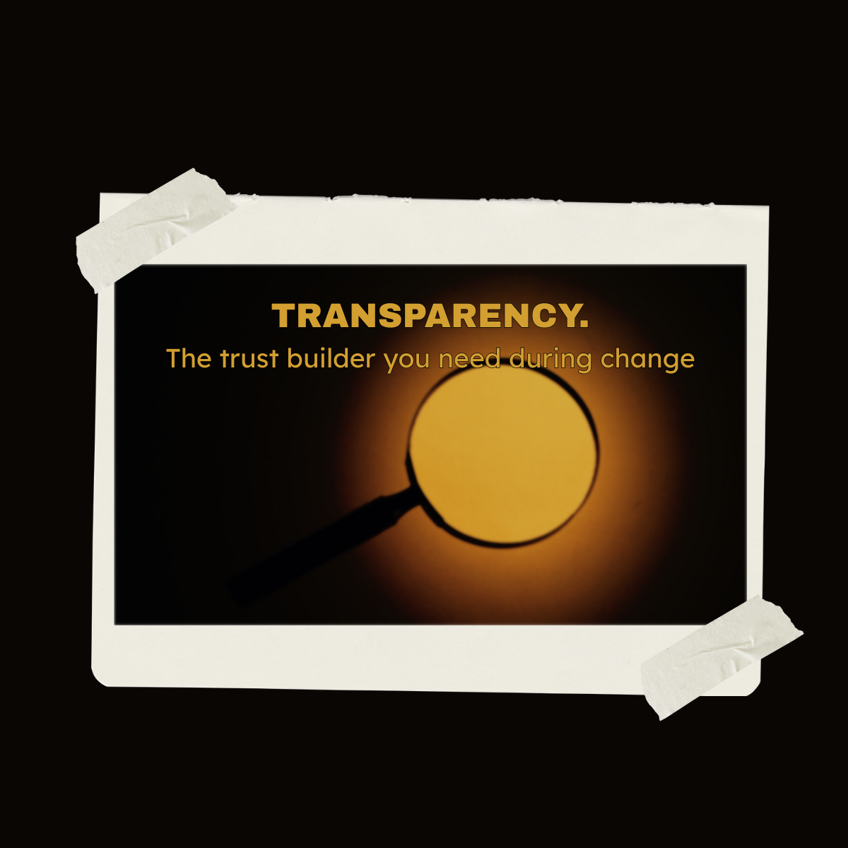Transparency. The trust builder you need during change